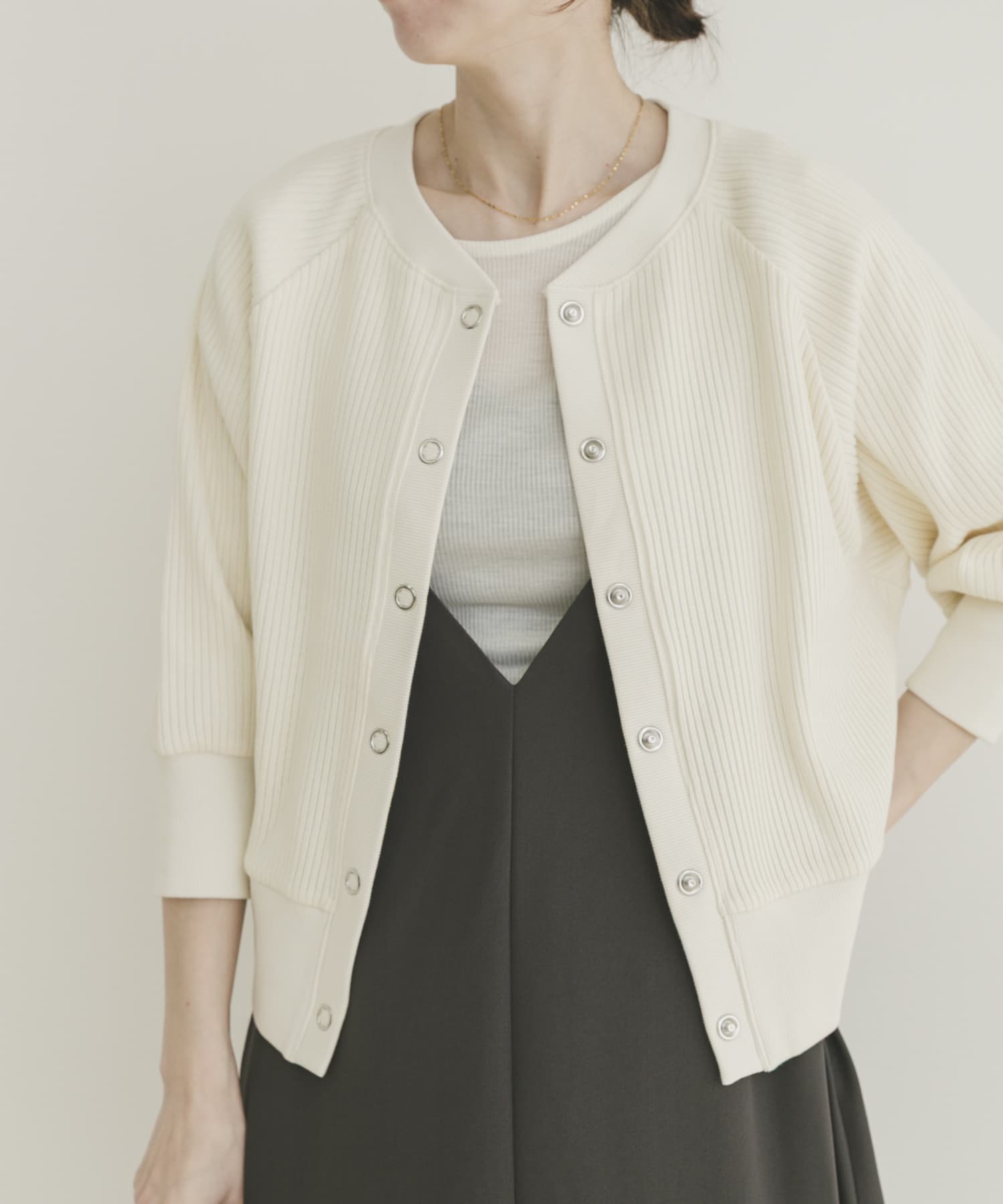 針抜きドルマンカーディガン