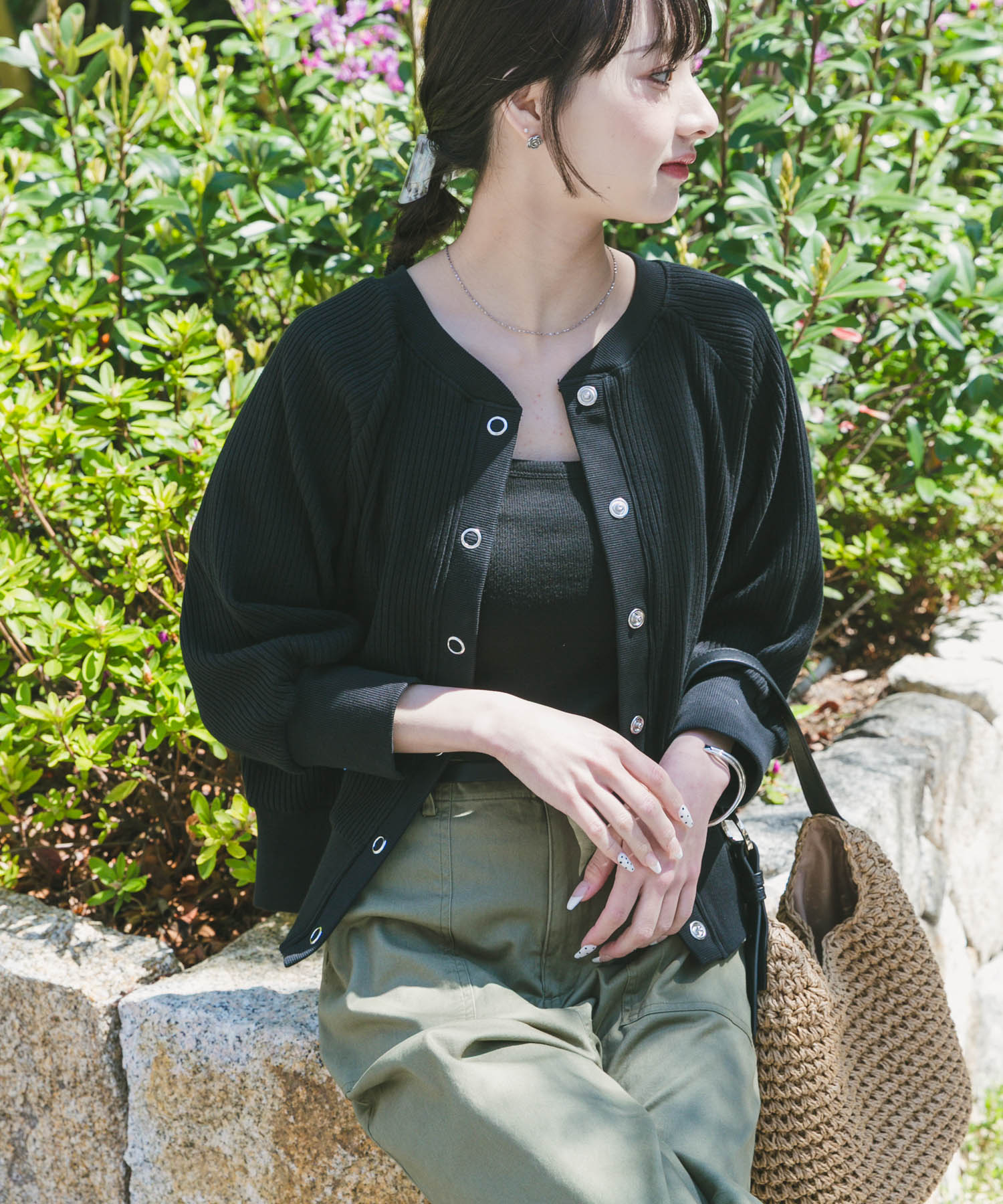 針抜きドルマンカーディガン