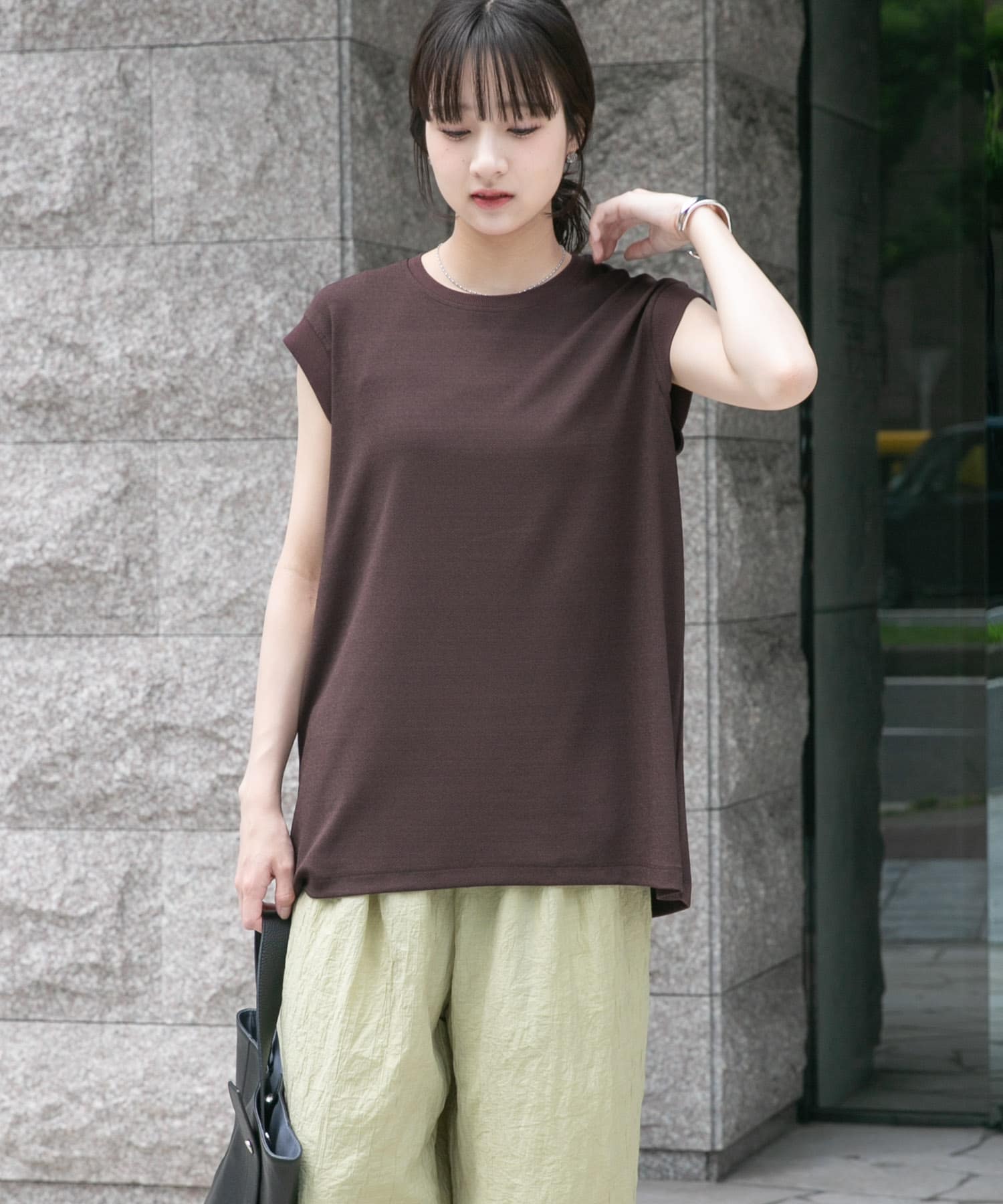 カットジョーゼットフレンチTシャツ
