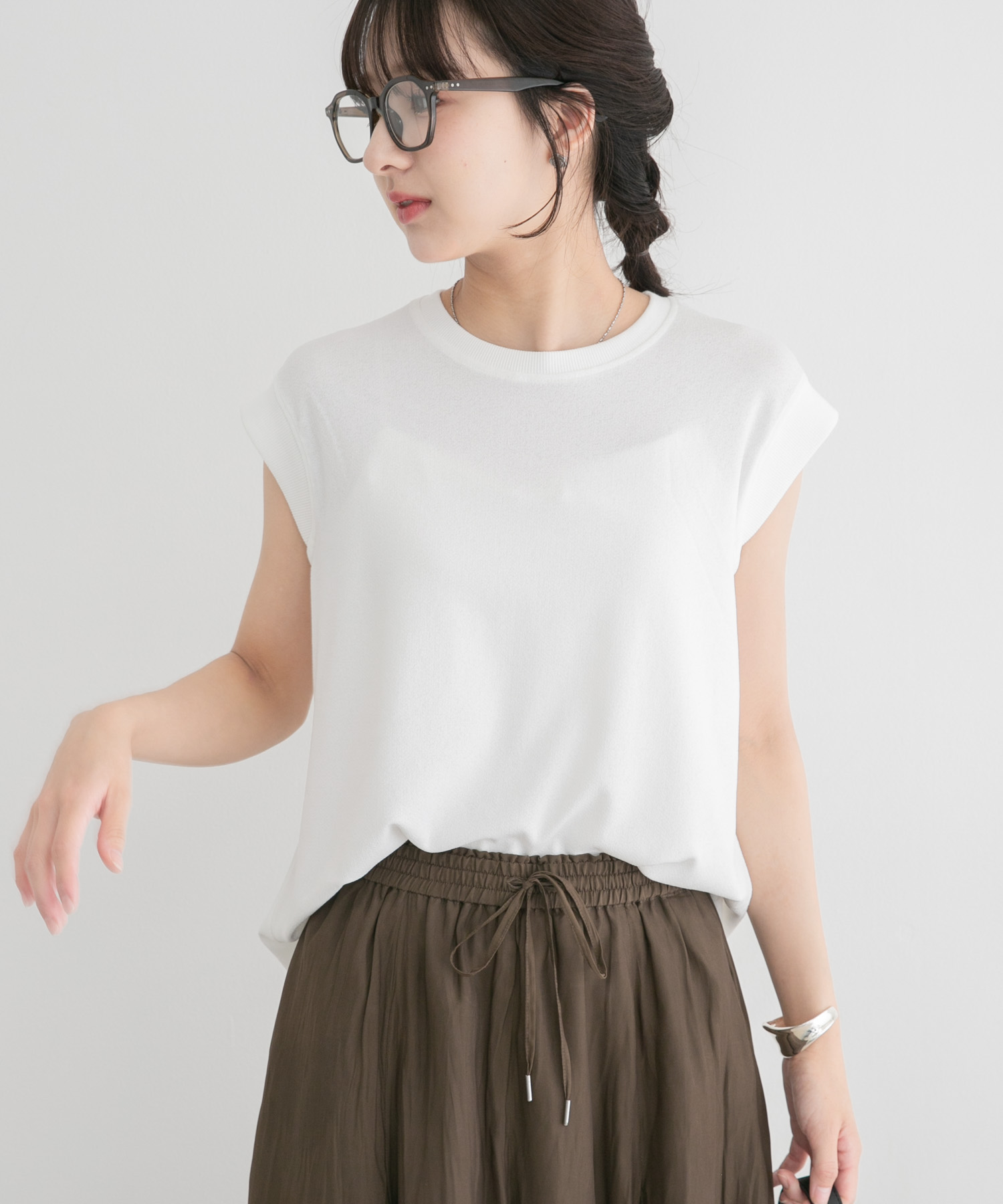 カットジョーゼットフレンチTシャツ
