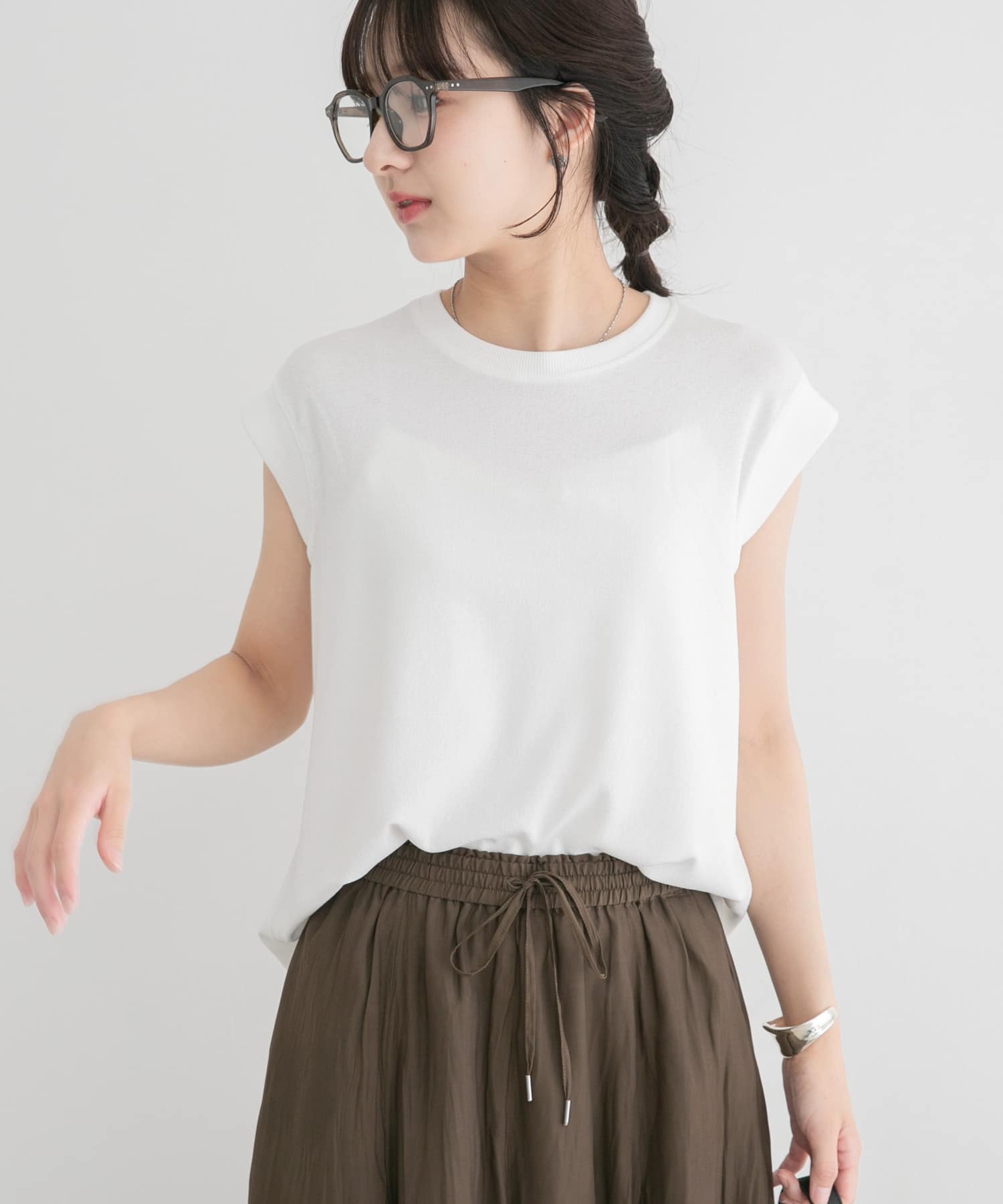 カットジョーゼットフレンチTシャツ