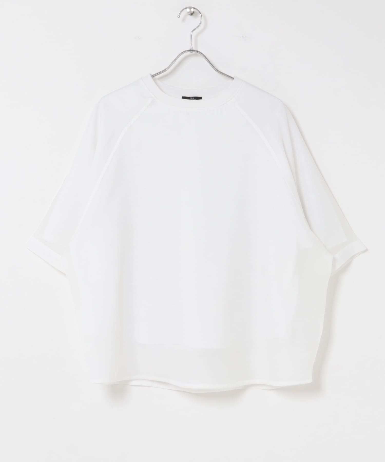 オーガンジーレイヤードTシャツ WHT Free