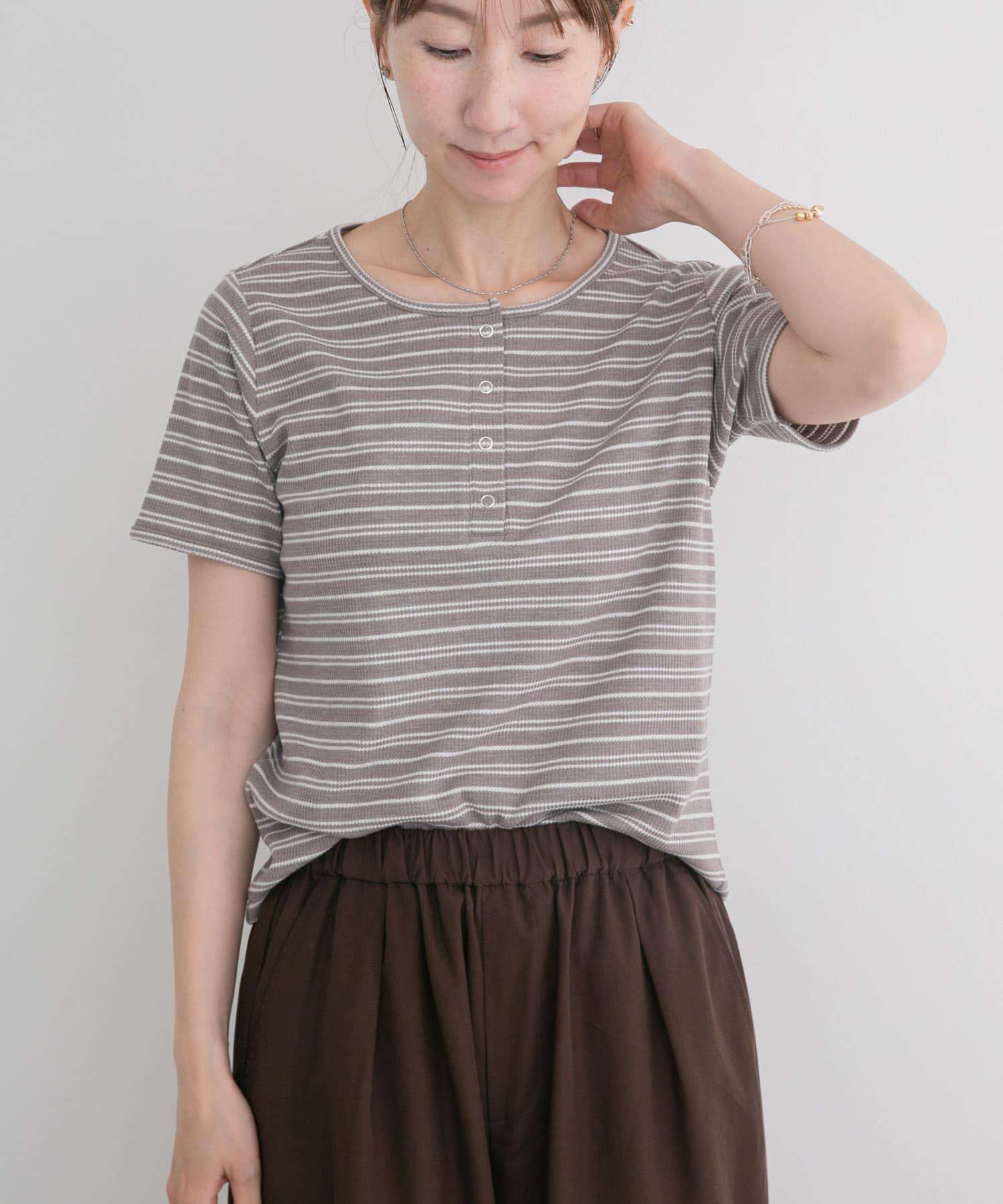 ワッフル半袖Tシャツ