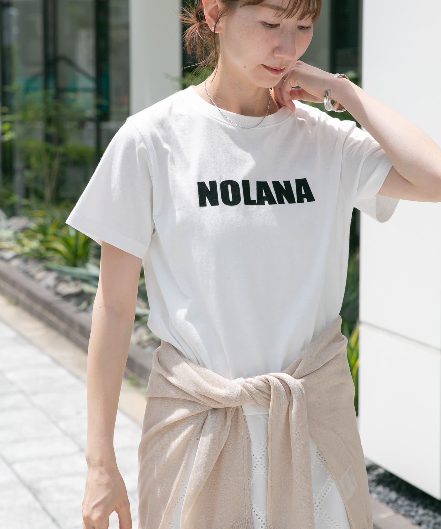 フロッキープリントTシャツ