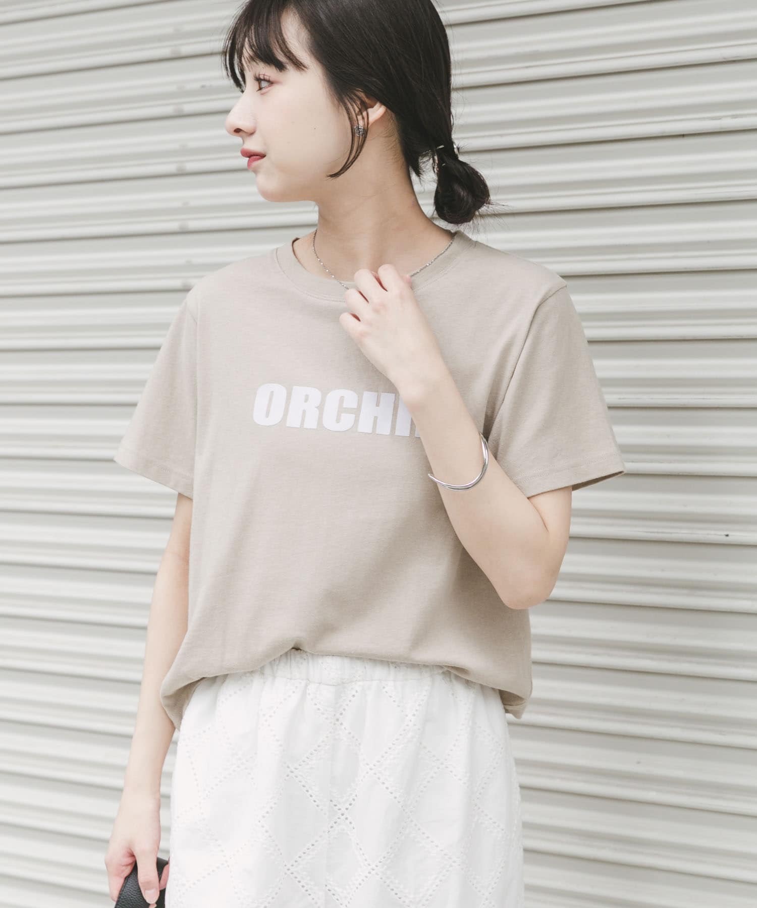 フロッキープリントTシャツ