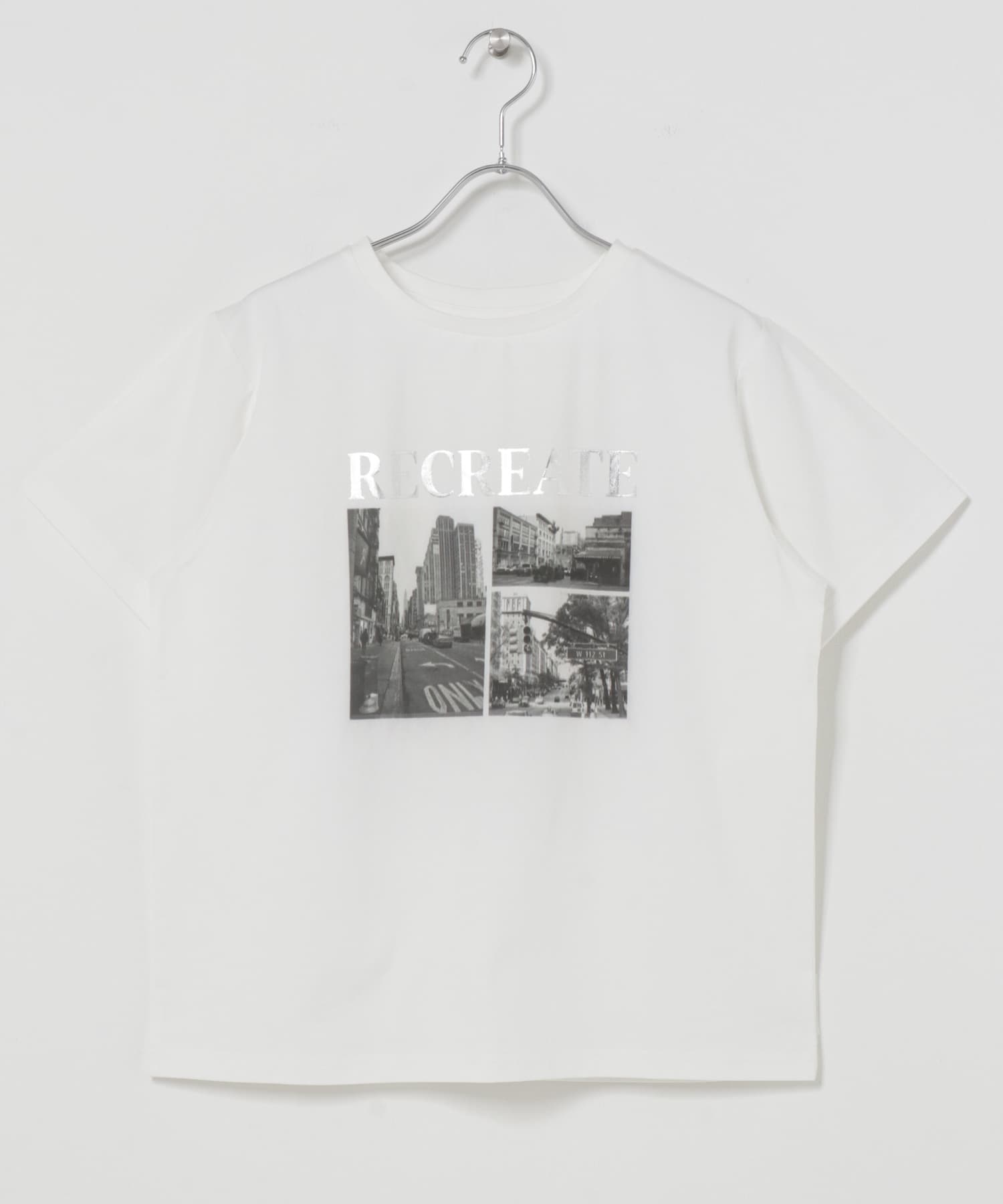 箔プリントフォトTシャツ WHT2 Free