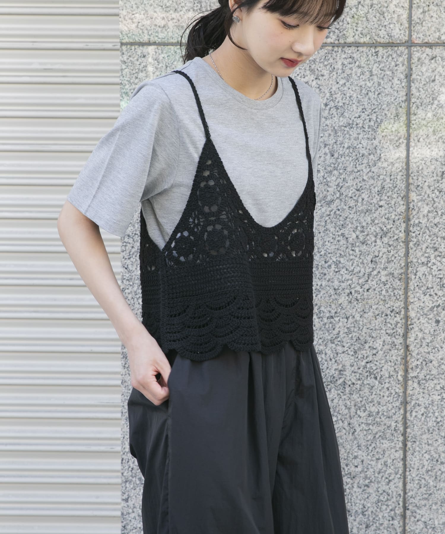 ニットビスチェTシャツセット