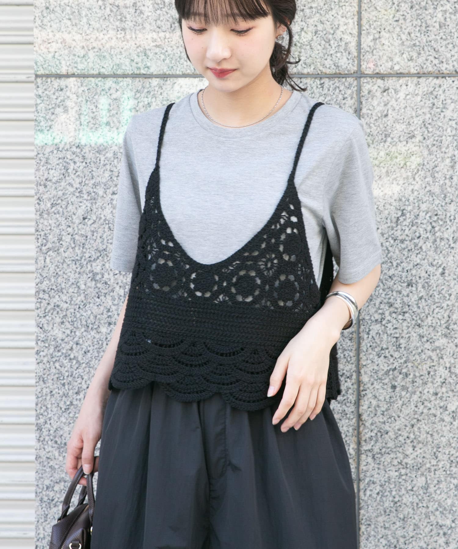ニットビスチェTシャツセット