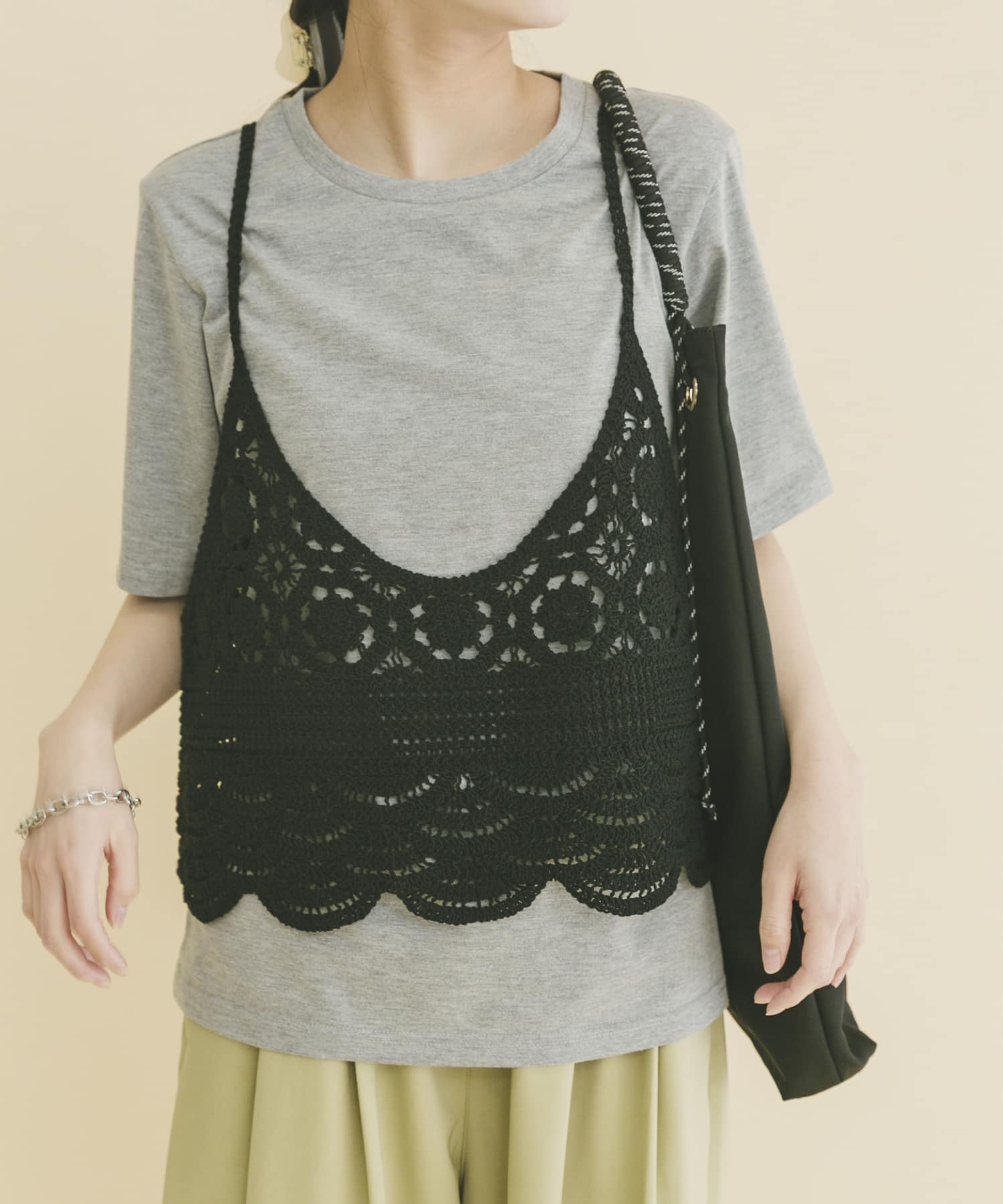 ニットビスチェTシャツセット