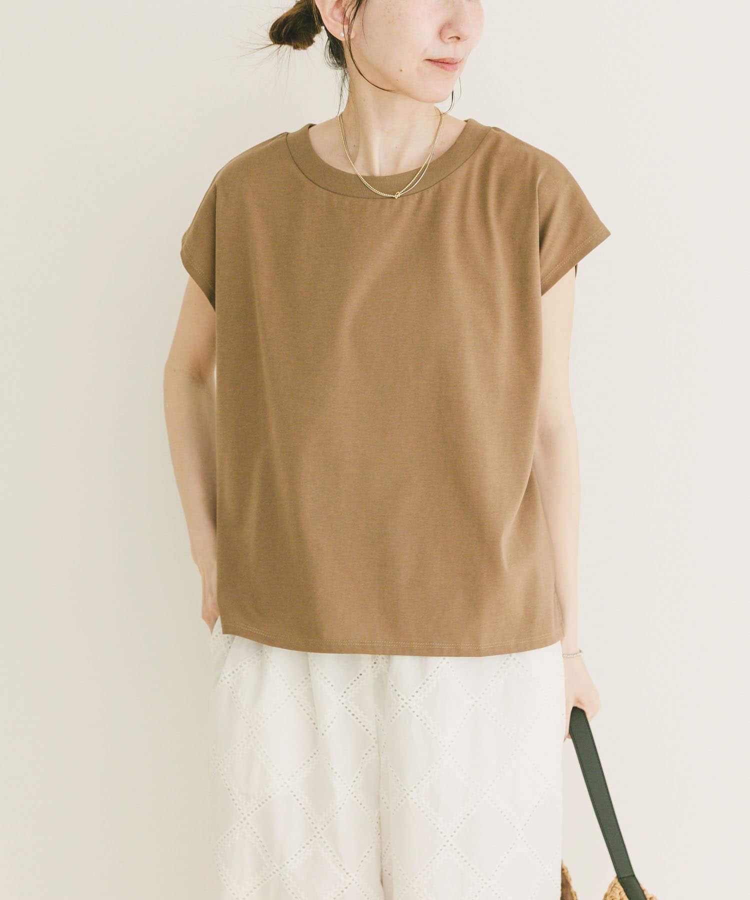 『接触冷感/UVカット』クルーネックノースリTシャツ