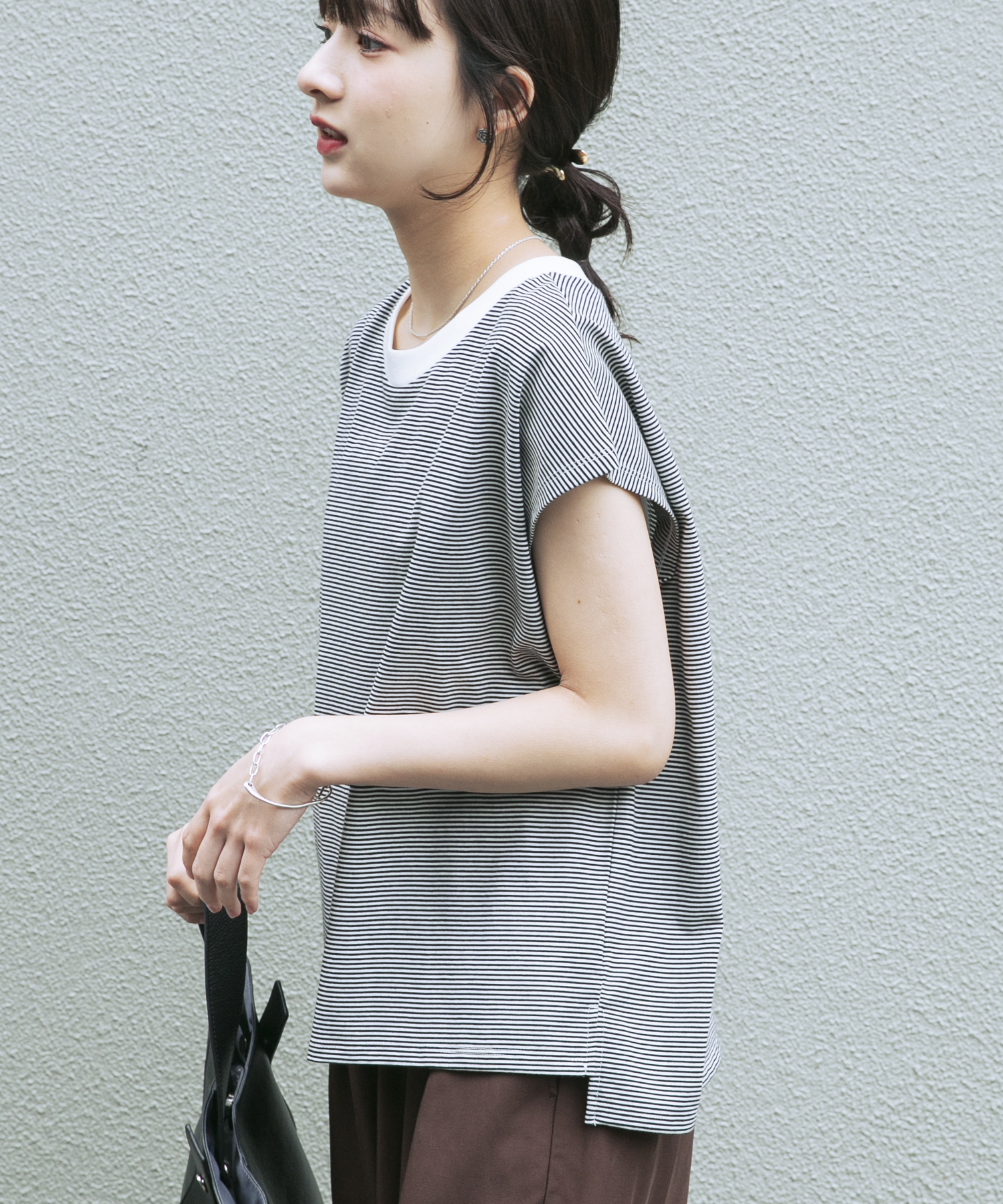 『接触冷感/UVカット』クルーネックノースリTシャツ