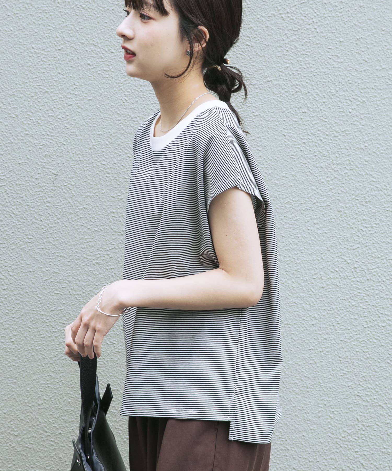 『接触冷感/UVカット』クルーネックノースリTシャツ