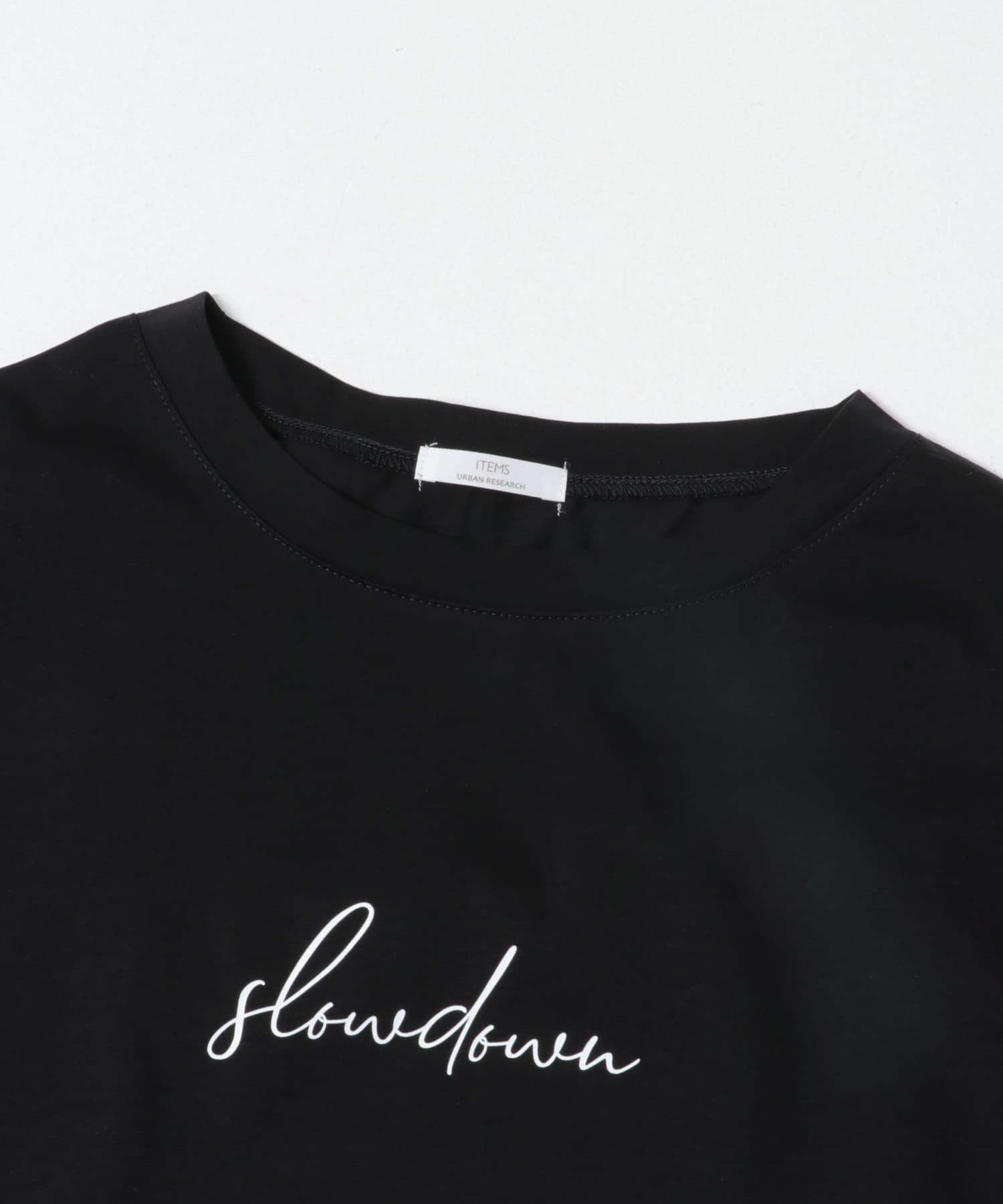 『接触冷感/UVカット』シルケット半袖プリントTシャツ(楽着シリーズ) BLK Free