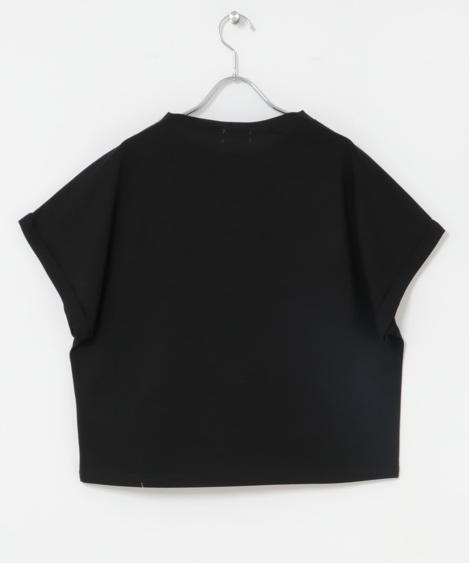 『接触冷感/UVカット』シルケット半袖プリントTシャツ(楽着シリーズ) BLK Free