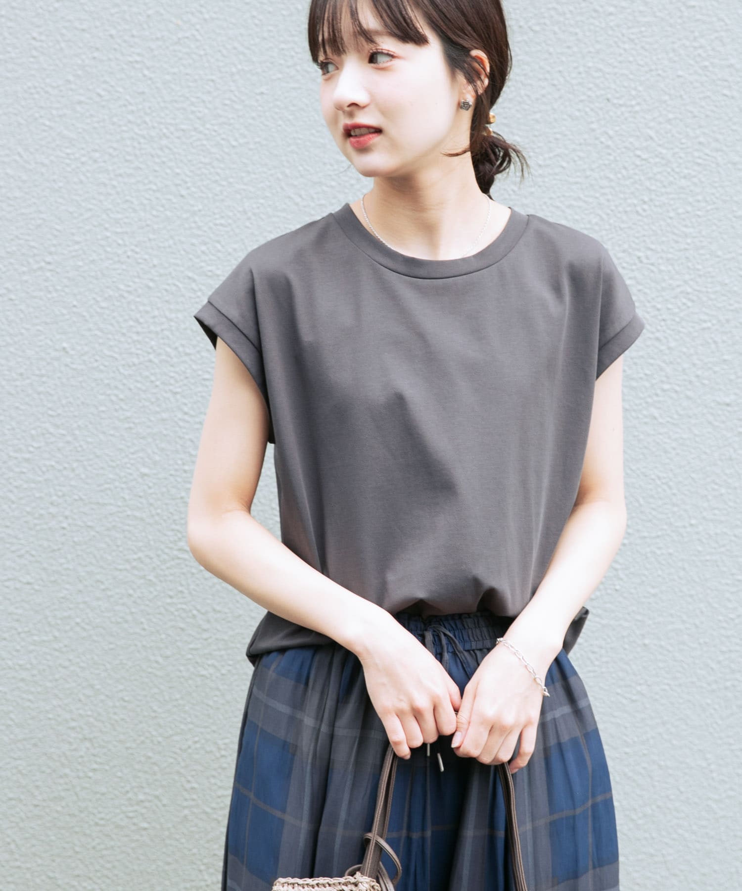 シルケットライクノースリーブTシャツ