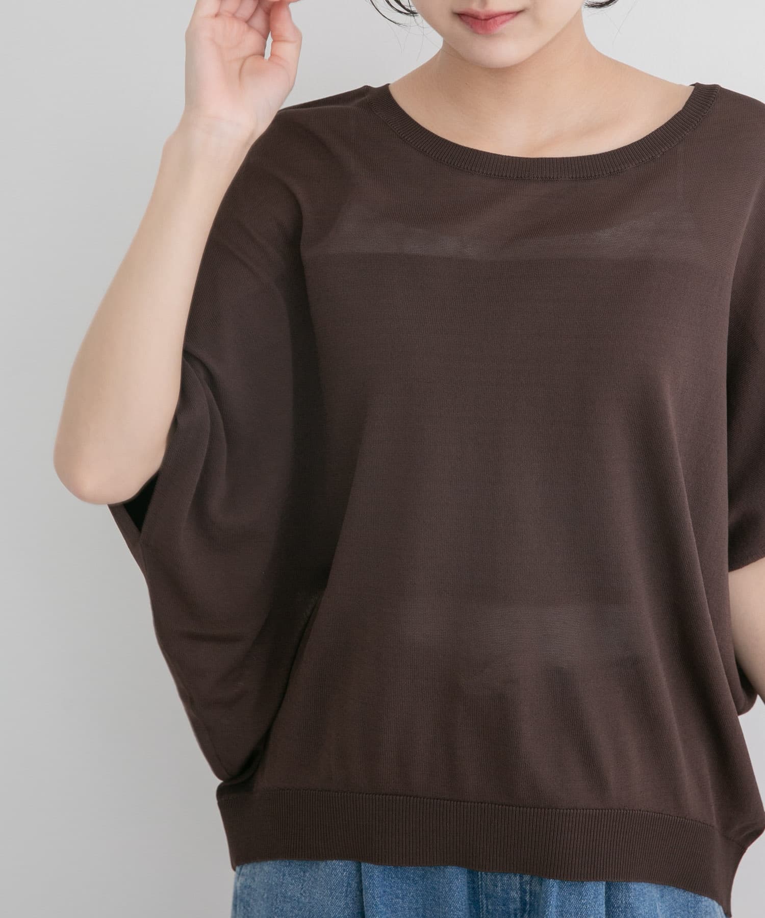 ショート半袖ニット