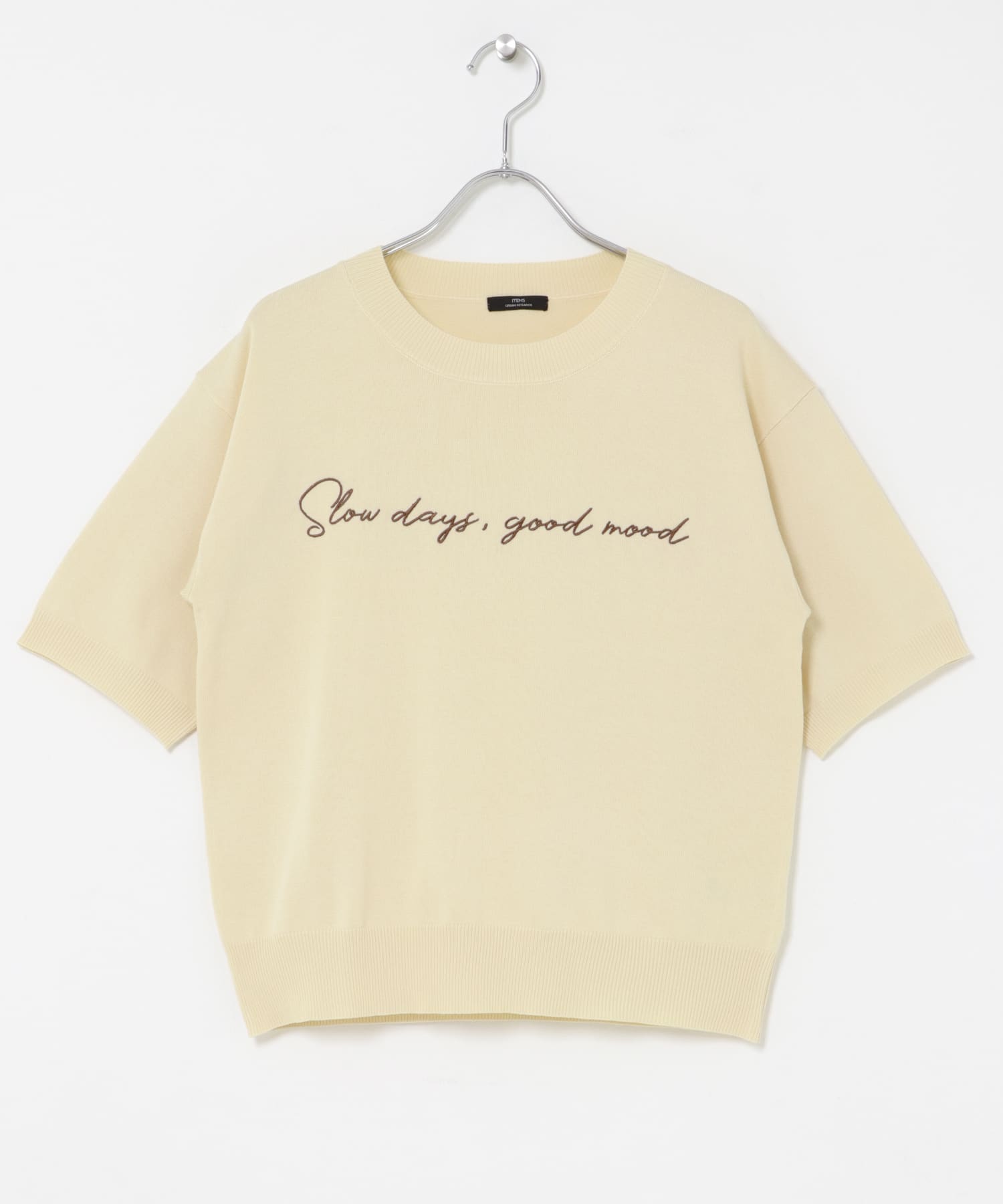 半袖ロゴニット WHT Free