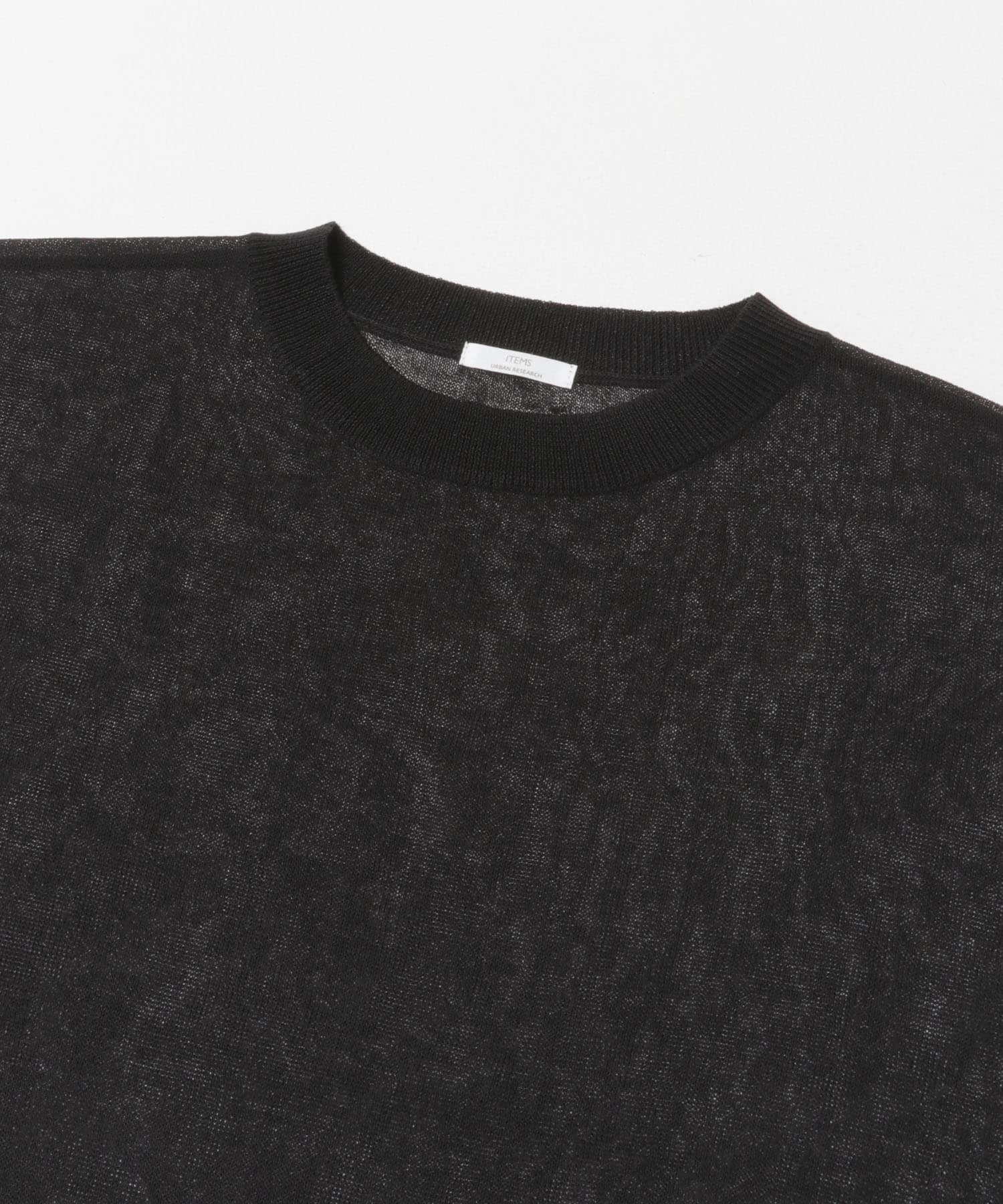 シアーハンソデニットプルオーバー BLK Free