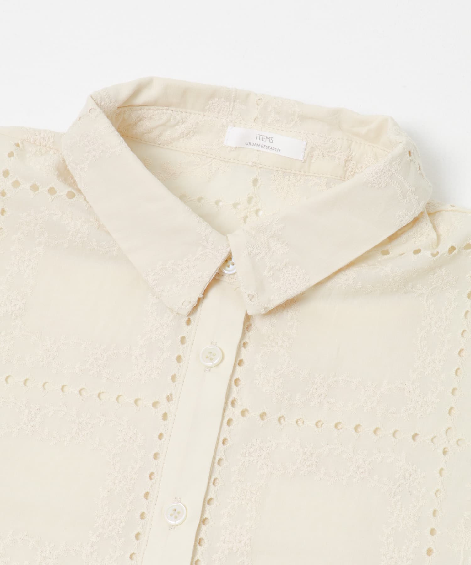 ブロックレースシャツ ECRU Free