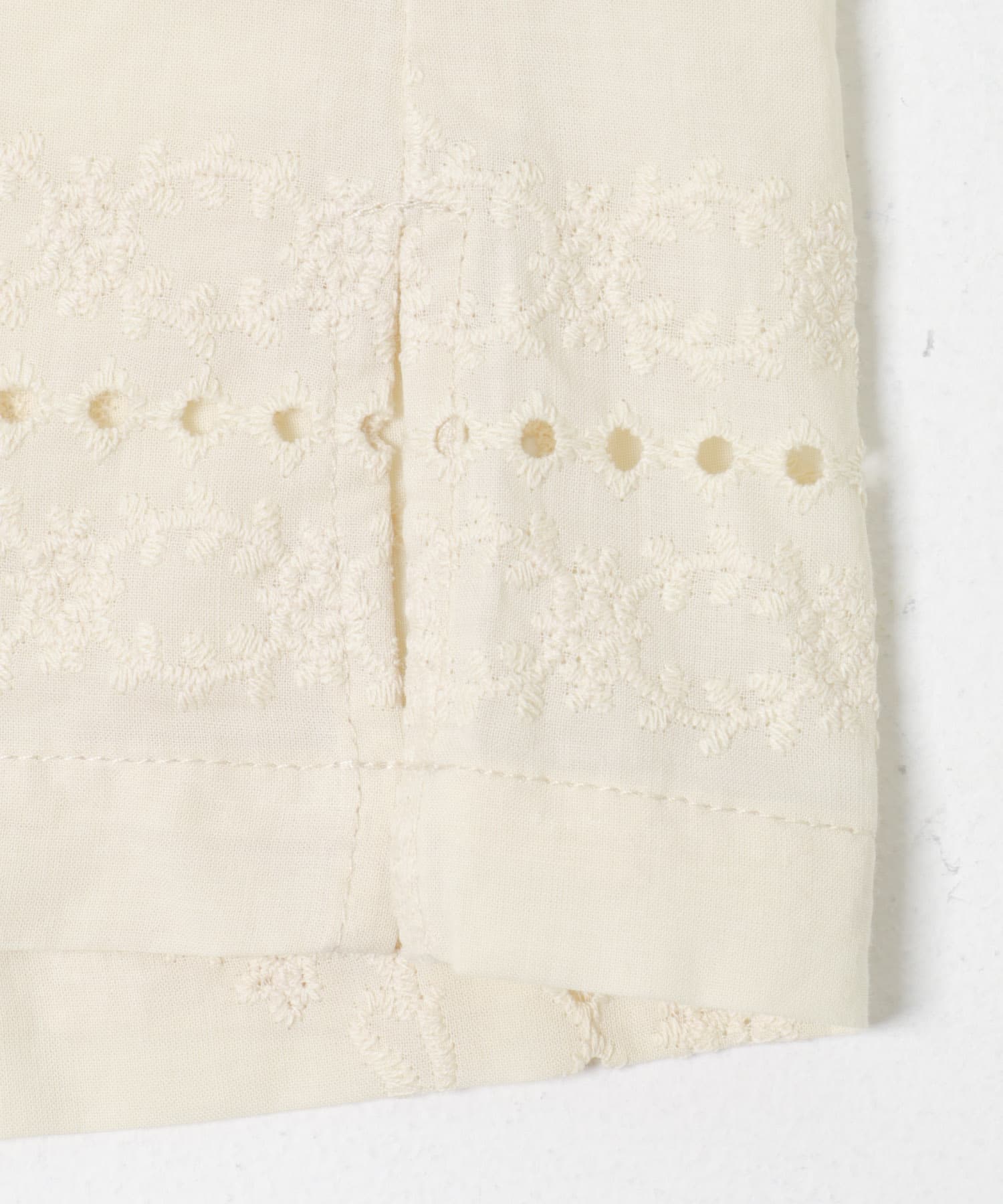 ブロックレースシャツ ECRU Free