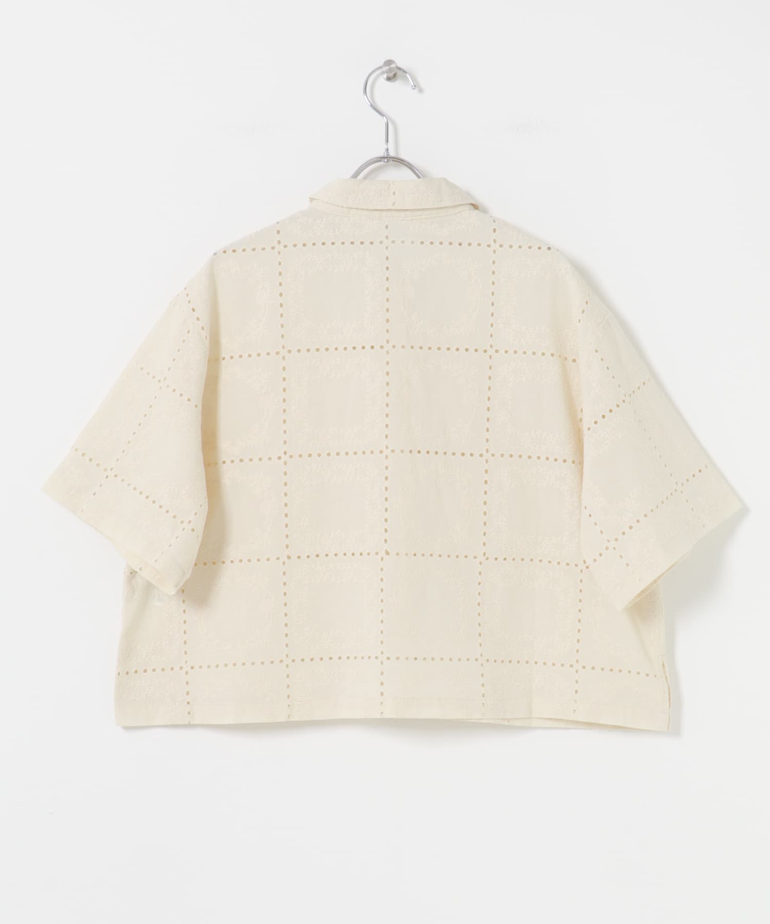 ブロックレースシャツ ECRU Free