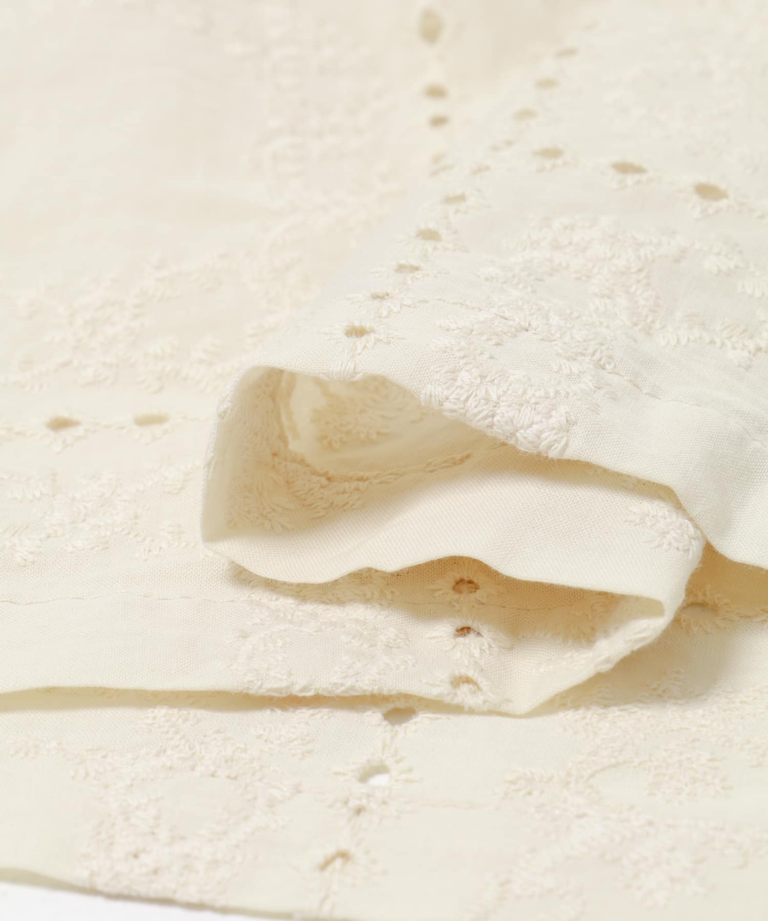 ブロックレースシャツ ECRU Free