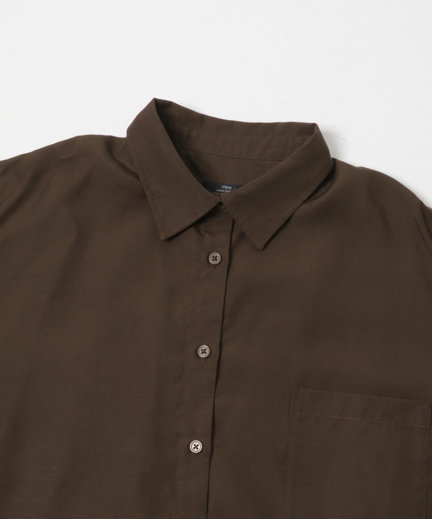 REFINED LINEN 2WAYシャツ BRN Free