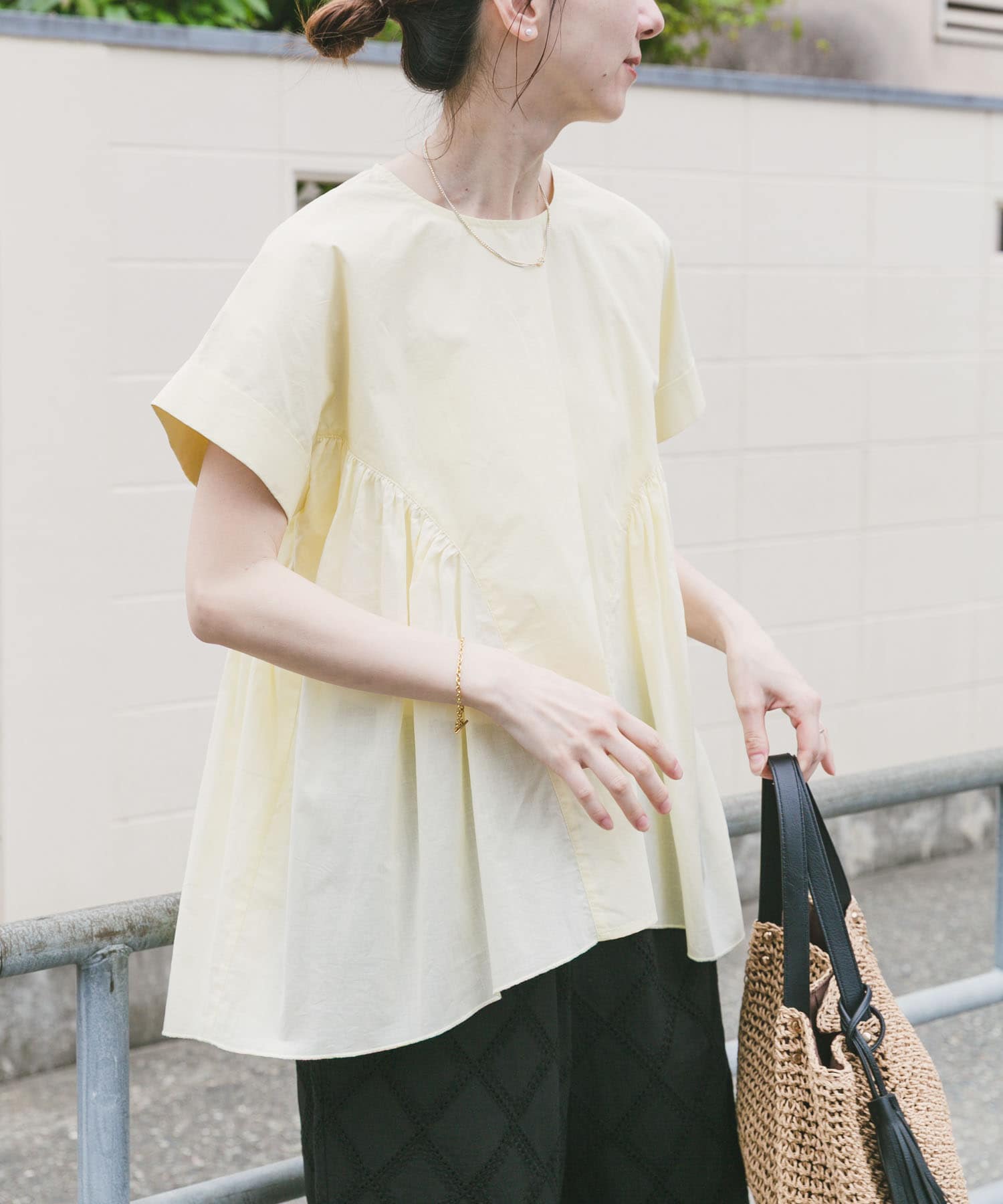 ギャザーチュニックブラウス