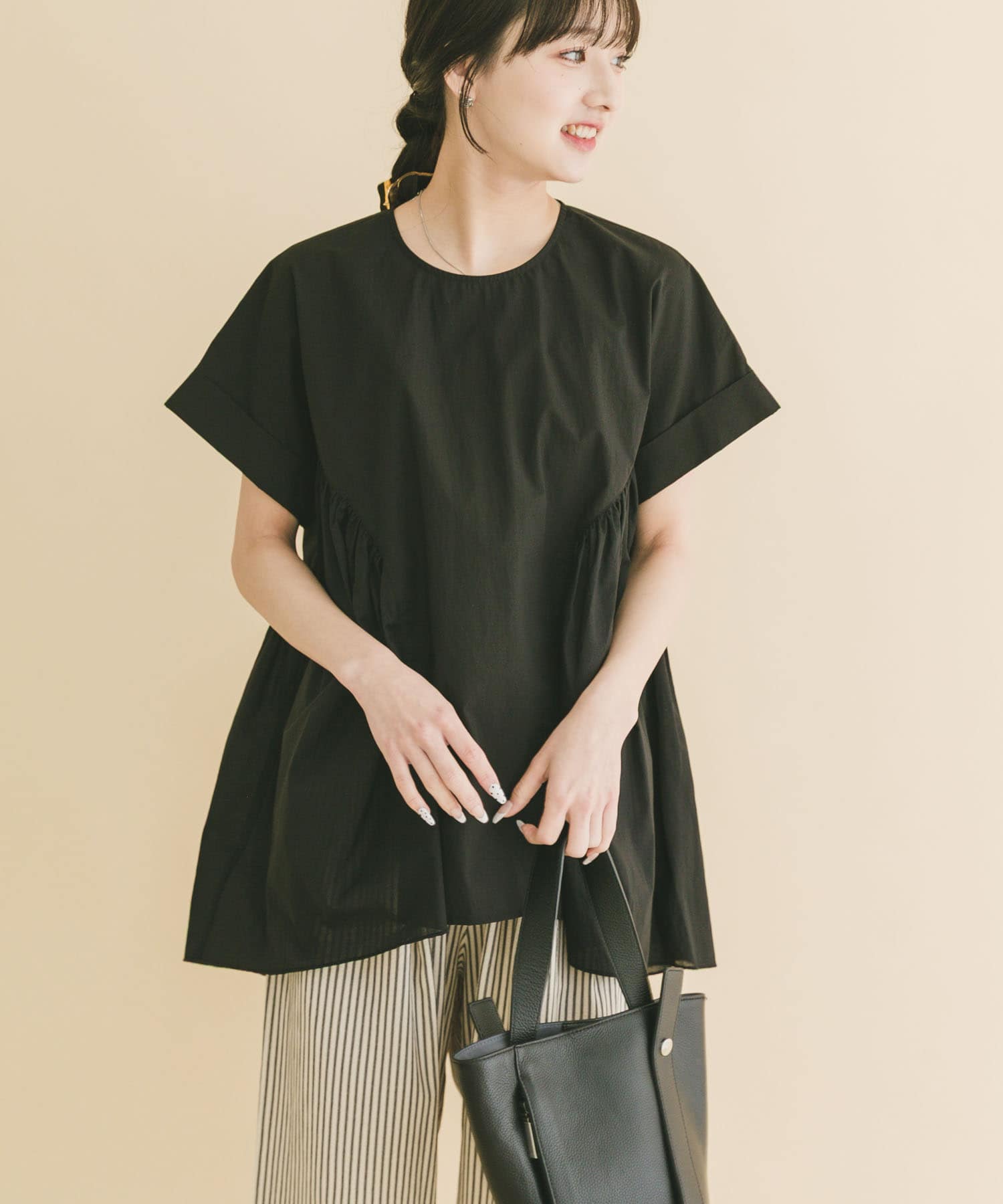 ギャザーチュニックブラウス