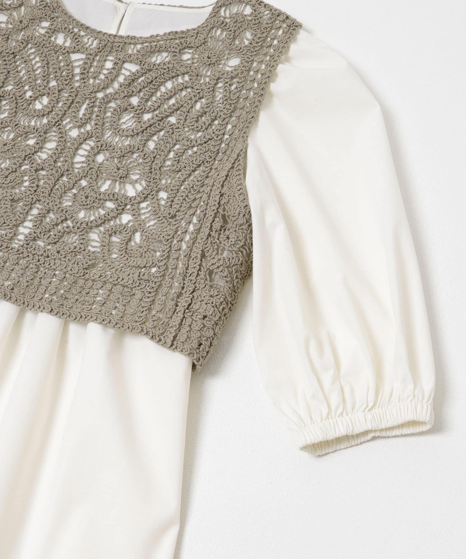 レースベストドッキングチュニック BEG Free