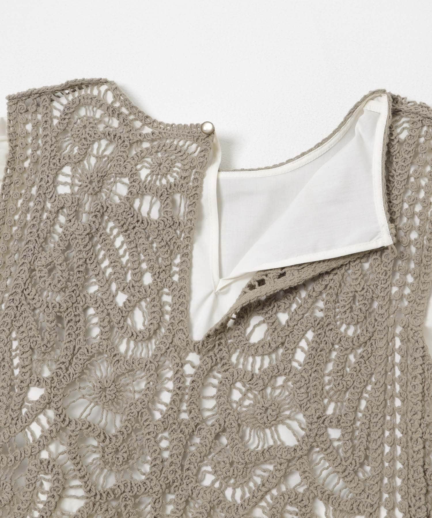 レースベストドッキングチュニック BEG Free