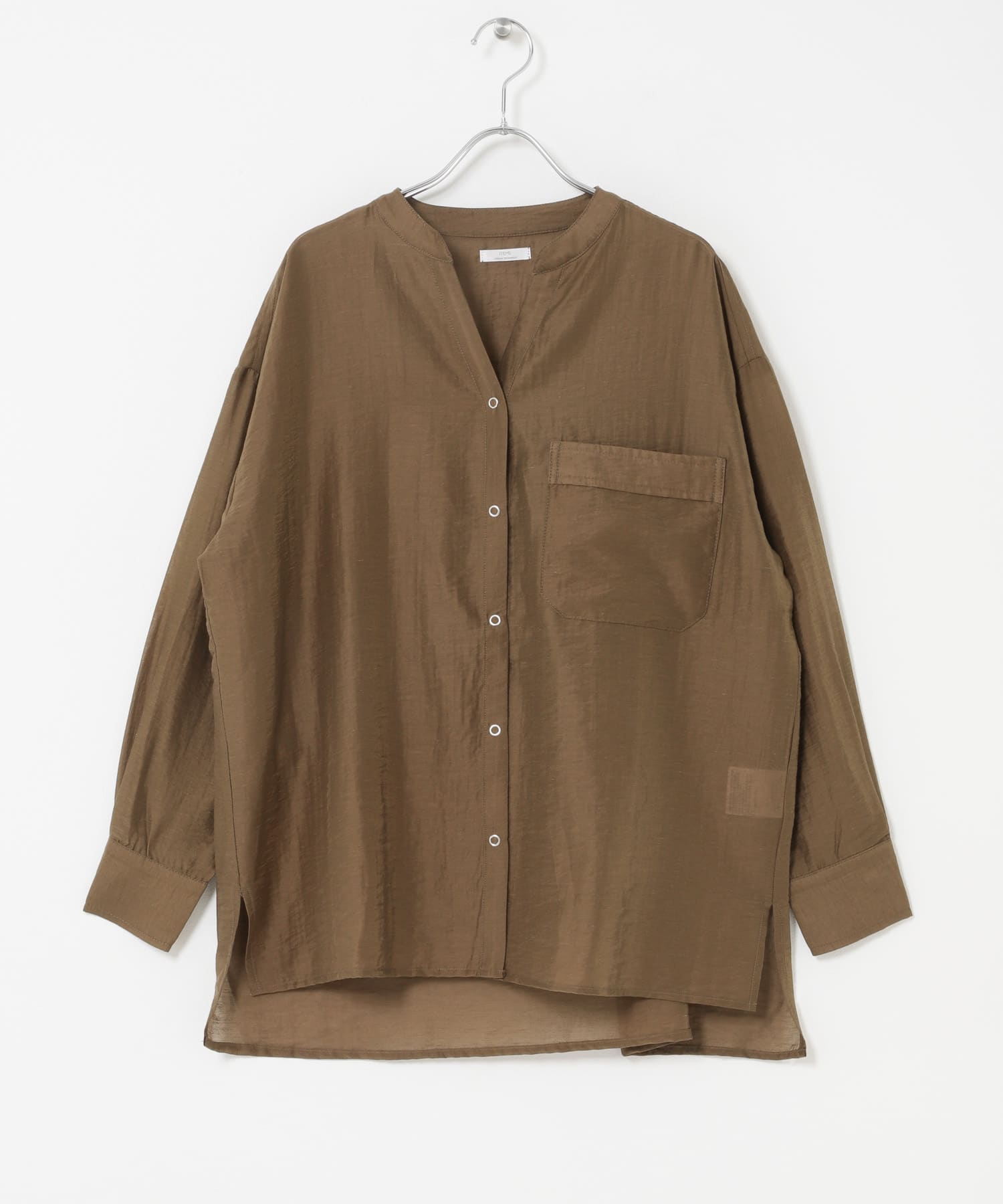 ドットボタンシアーシャツ BRN Free