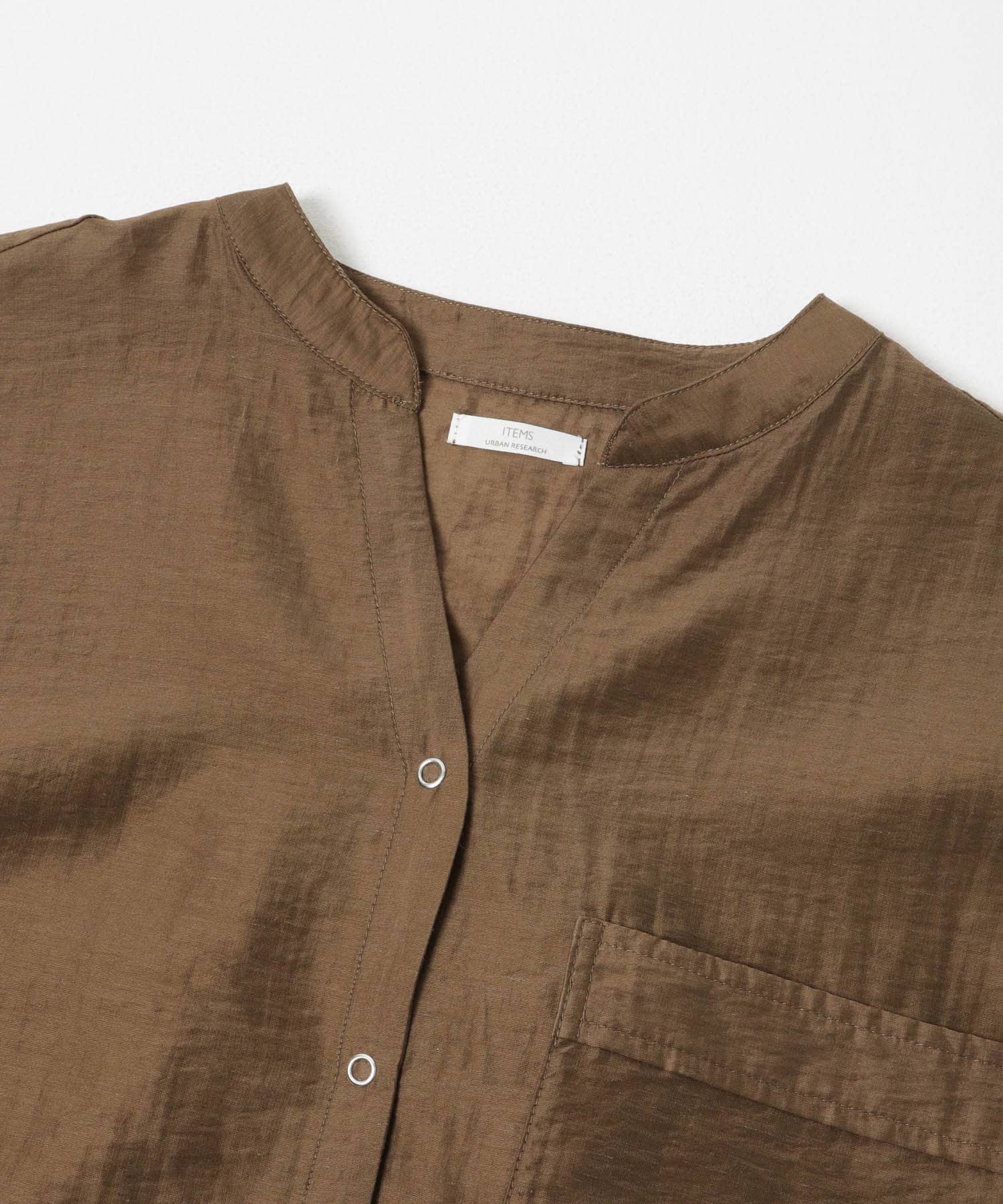 ドットボタンシアーシャツ BRN Free