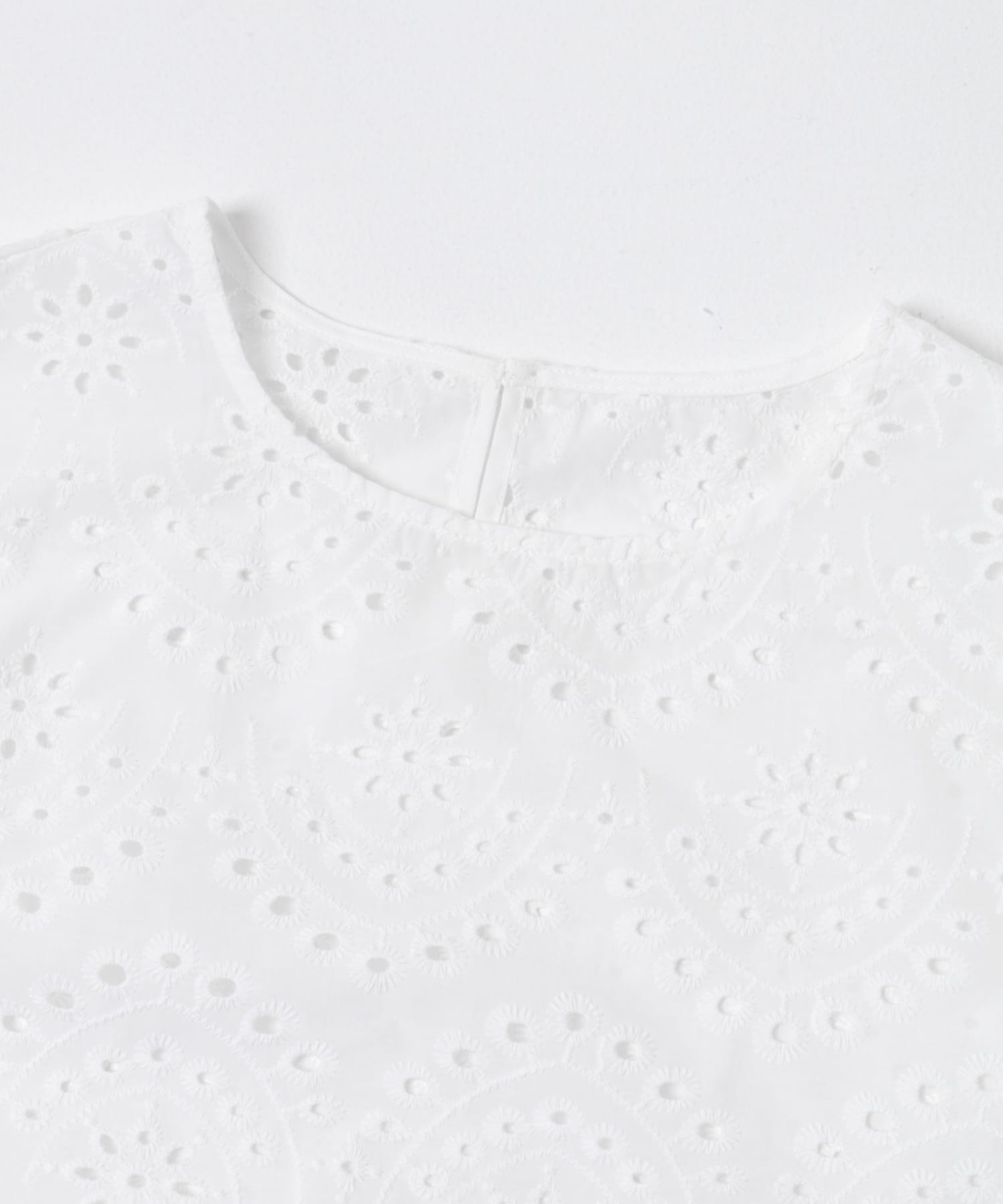 スカラップスリーブレースブラウス WHT Free