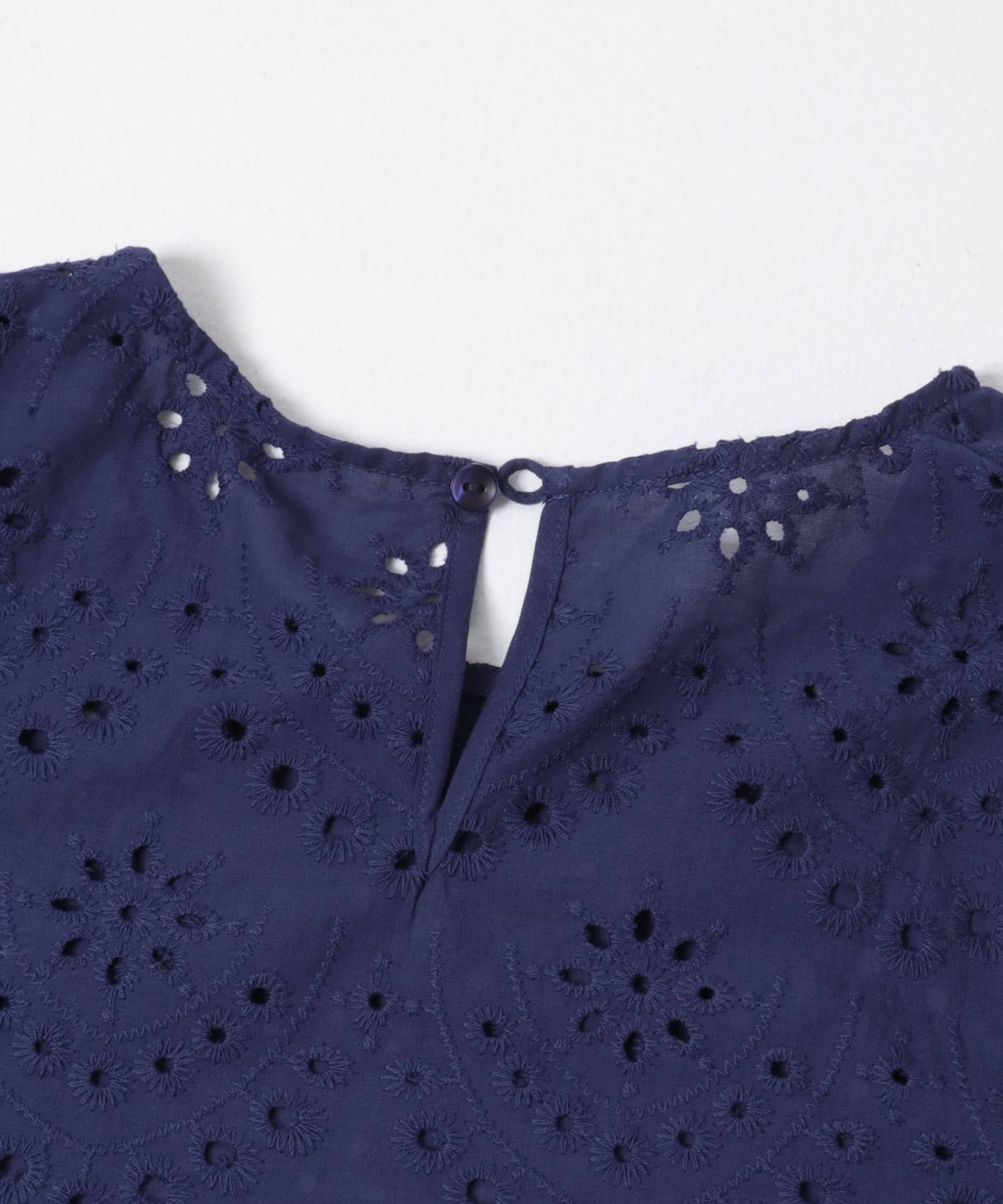 スカラップスリーブレースブラウス BLU Free