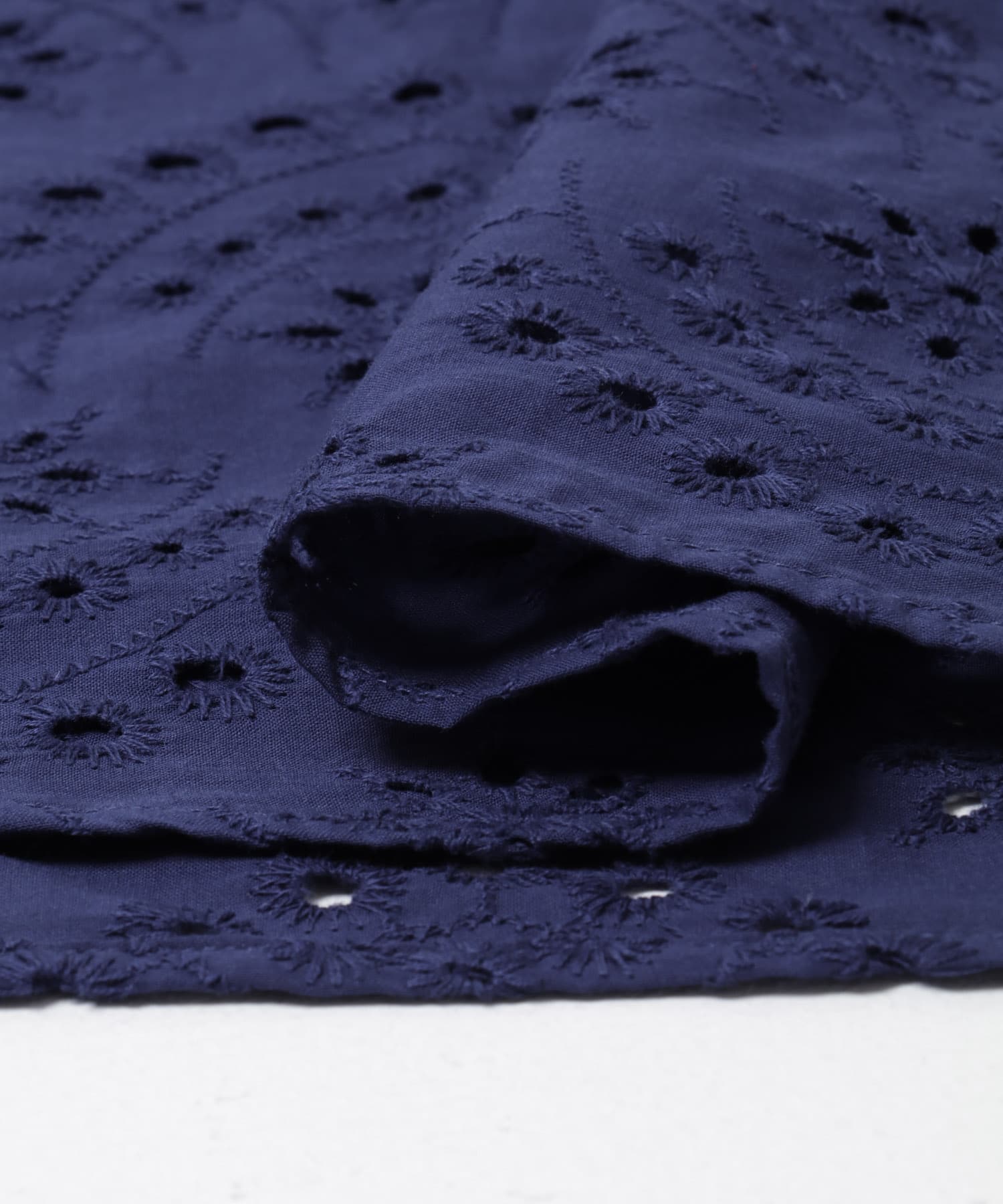 スカラップスリーブレースブラウス BLU Free