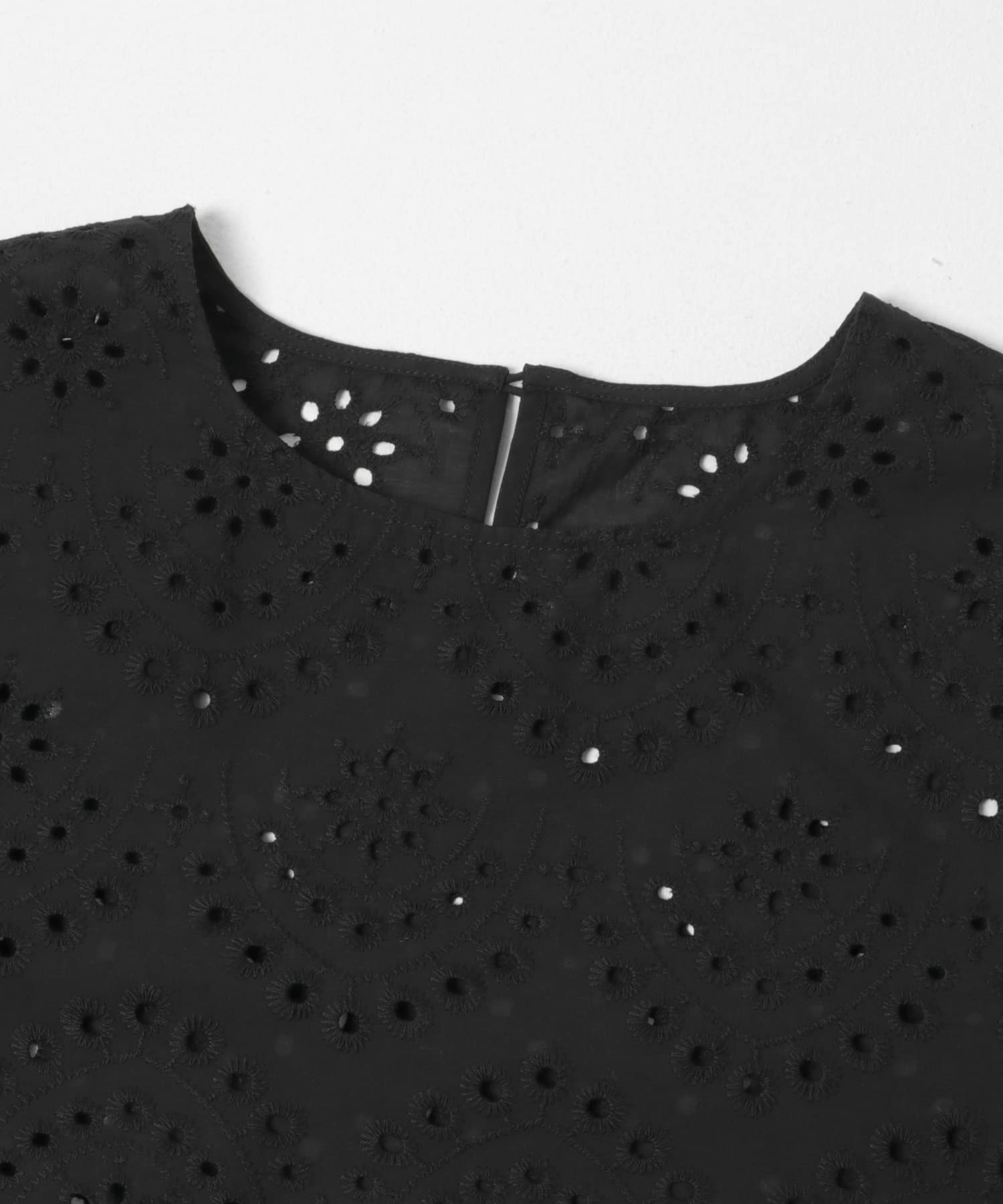 スカラップスリーブレースブラウス BLK Free