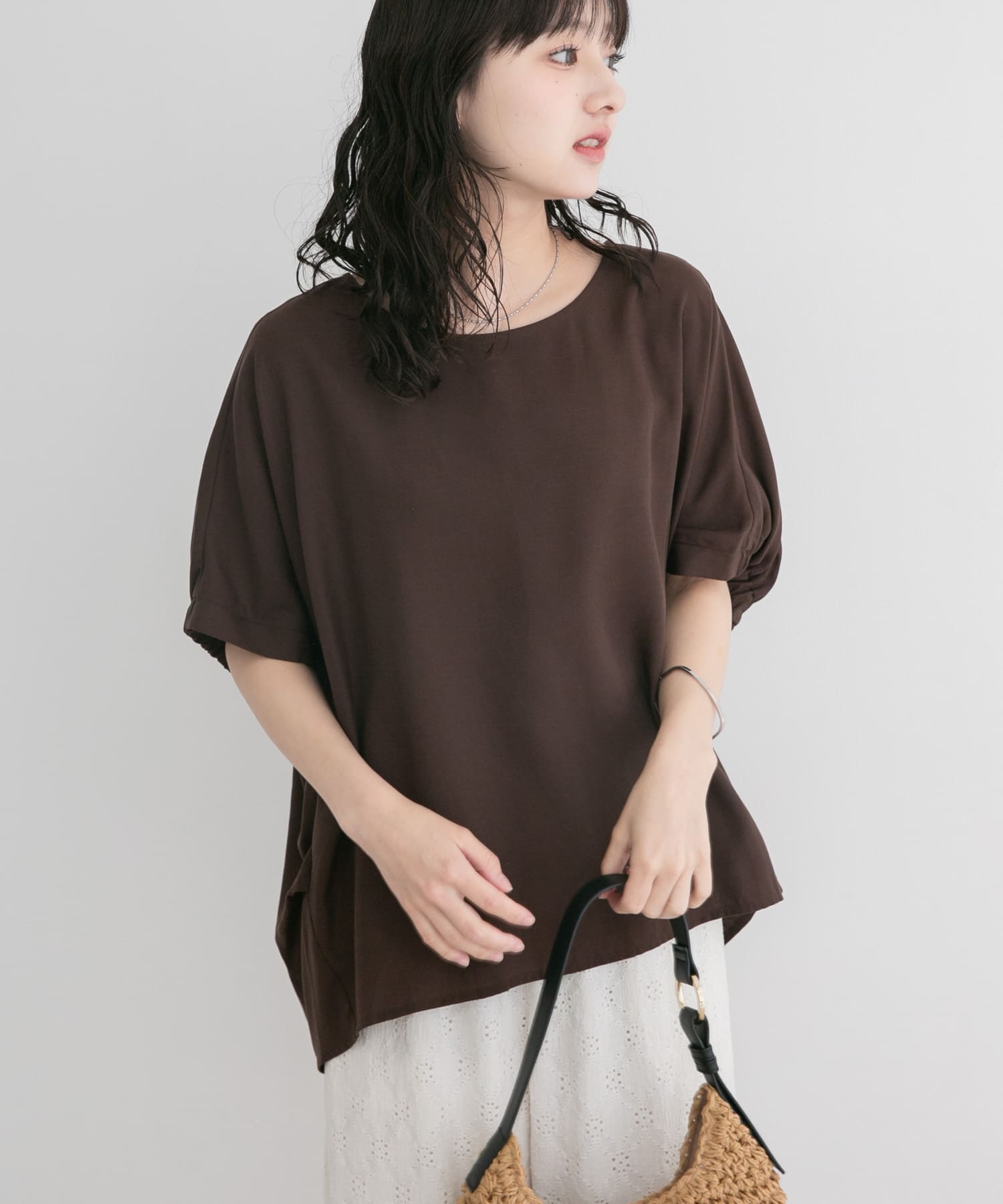 REFINED LINEN ドルマンブラウス