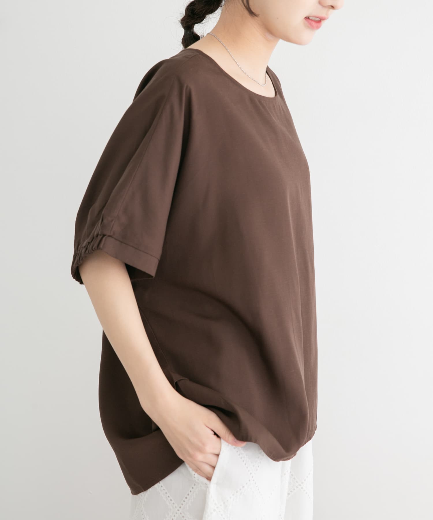 REFINED LINEN ドルマンブラウス