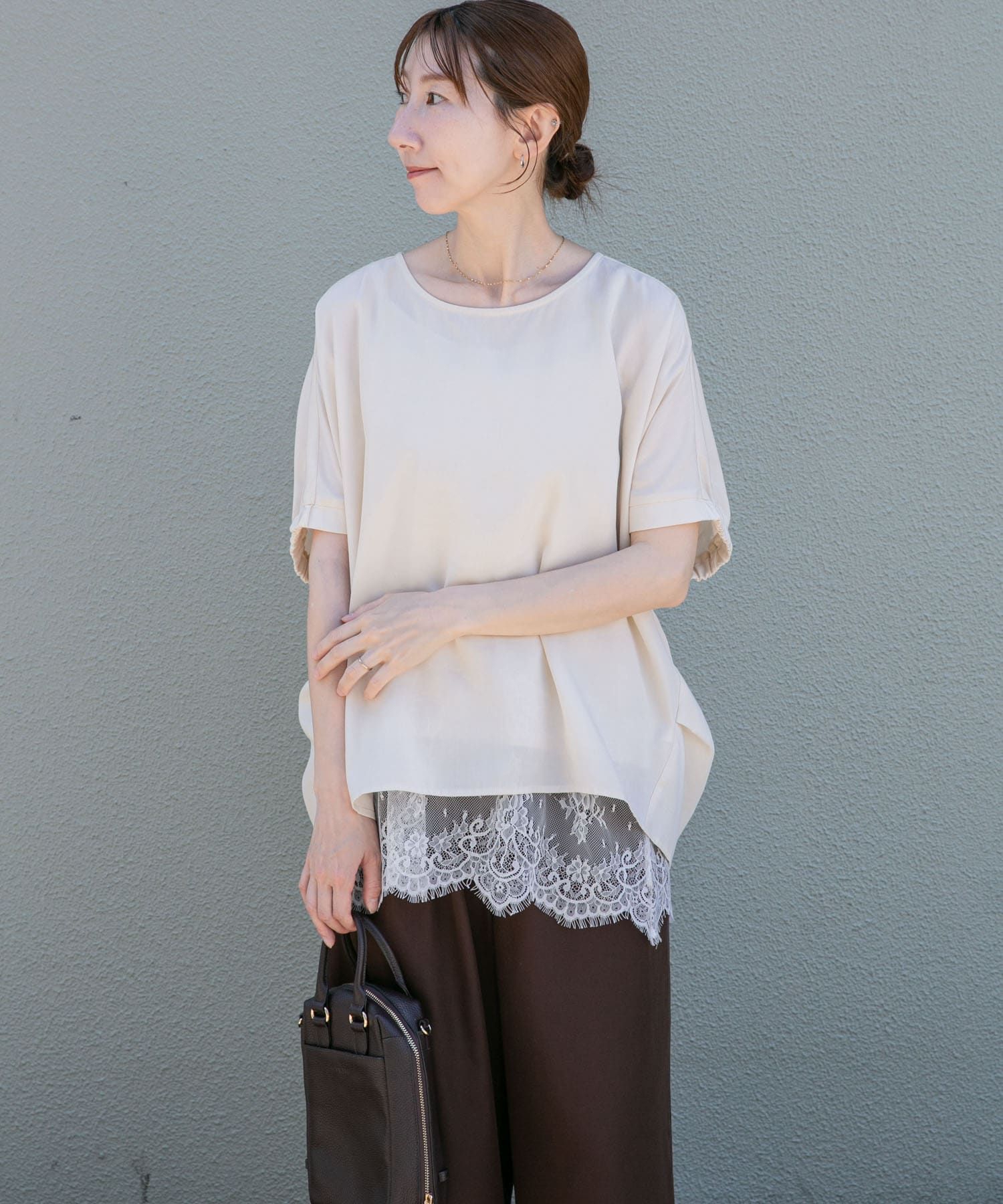 REFINED LINEN ドルマンブラウス