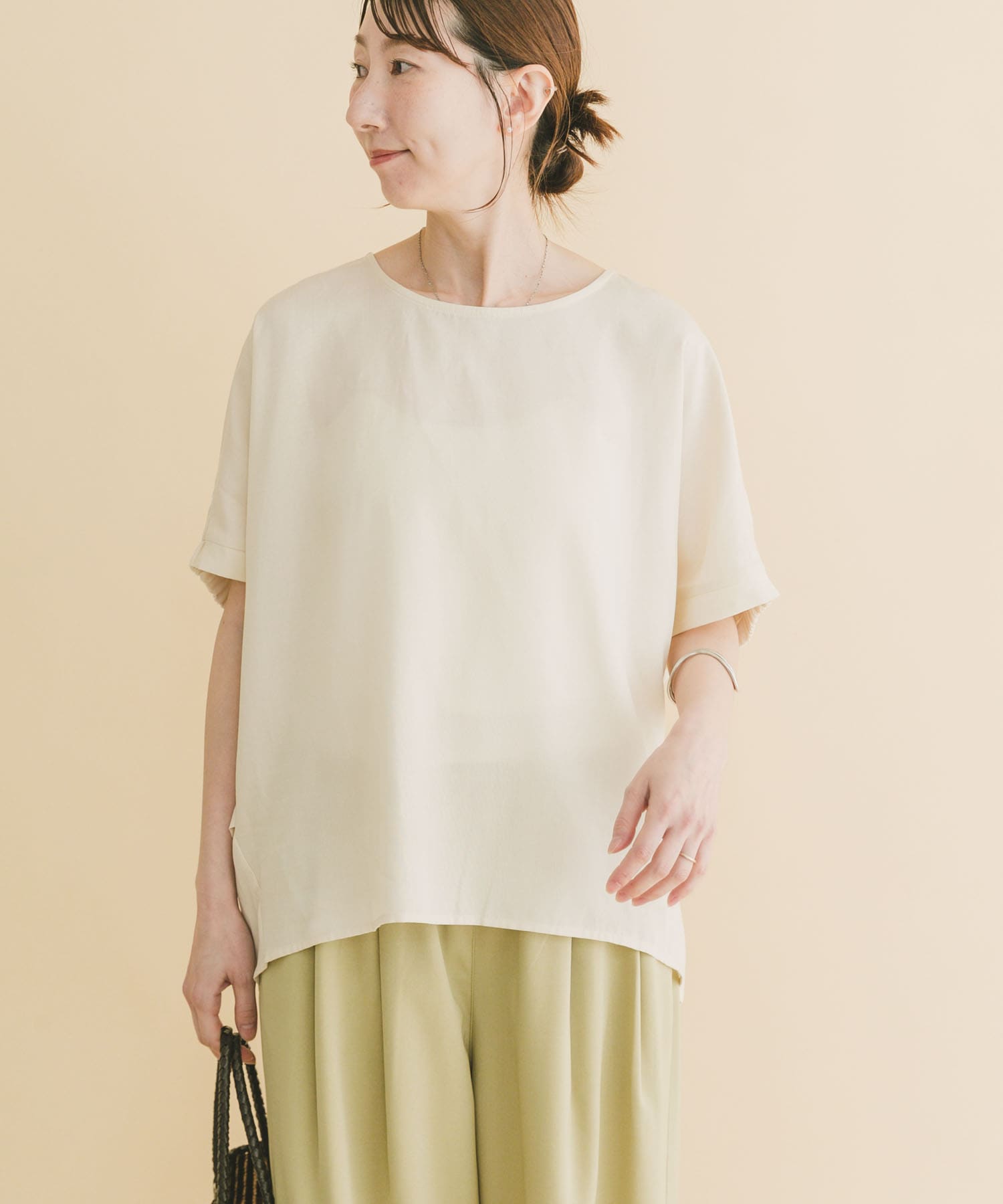 REFINED LINEN ドルマンブラウス