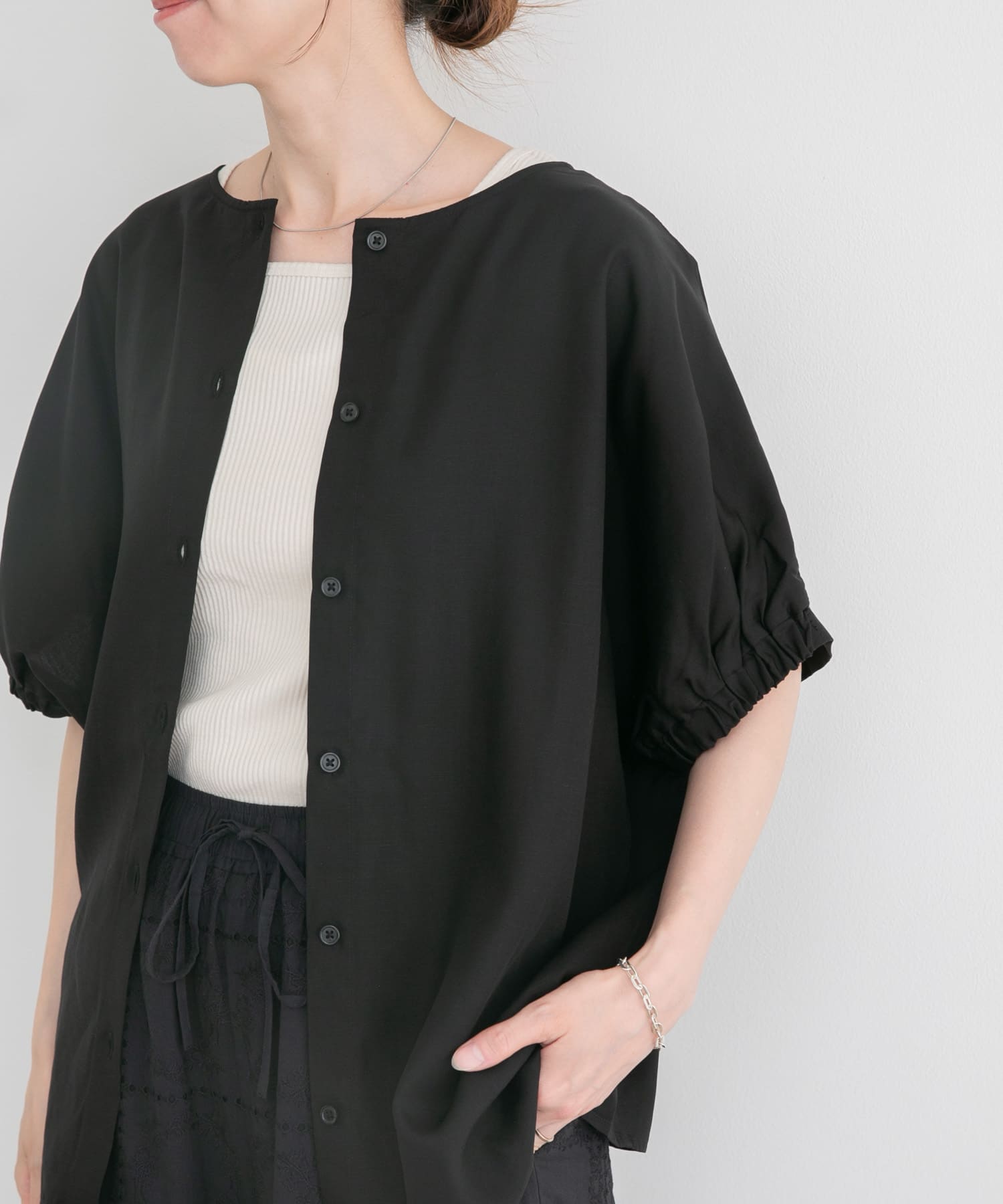 REFINED LINEN ドルマンブラウス