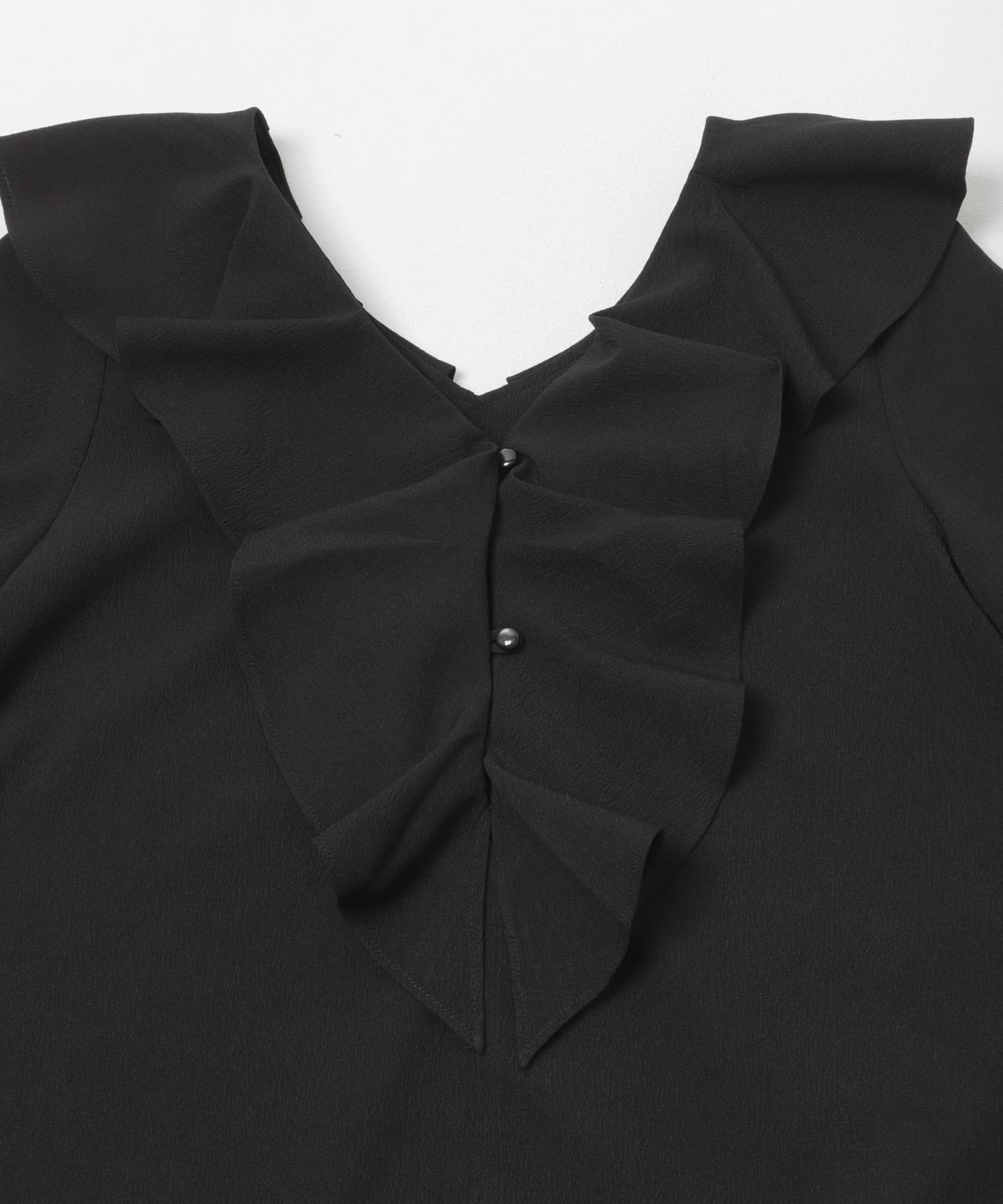 フリルカラーブラウス BLK Free