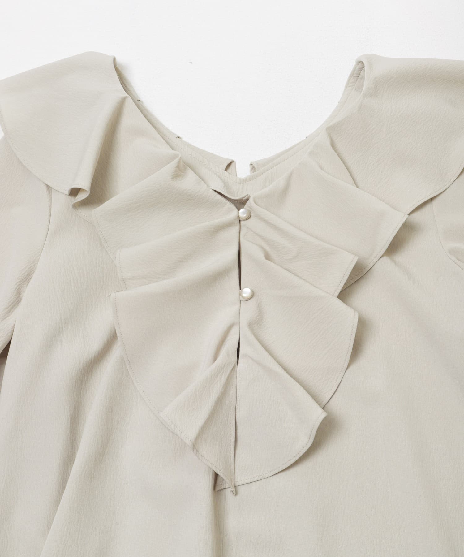 フリルカラーブラウス L/GRY Free