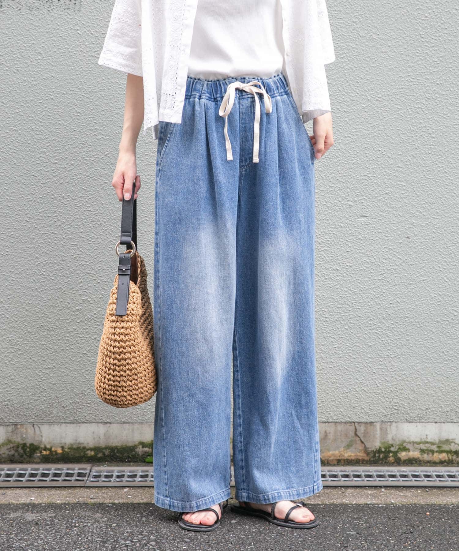 綿麻デニムパンツ