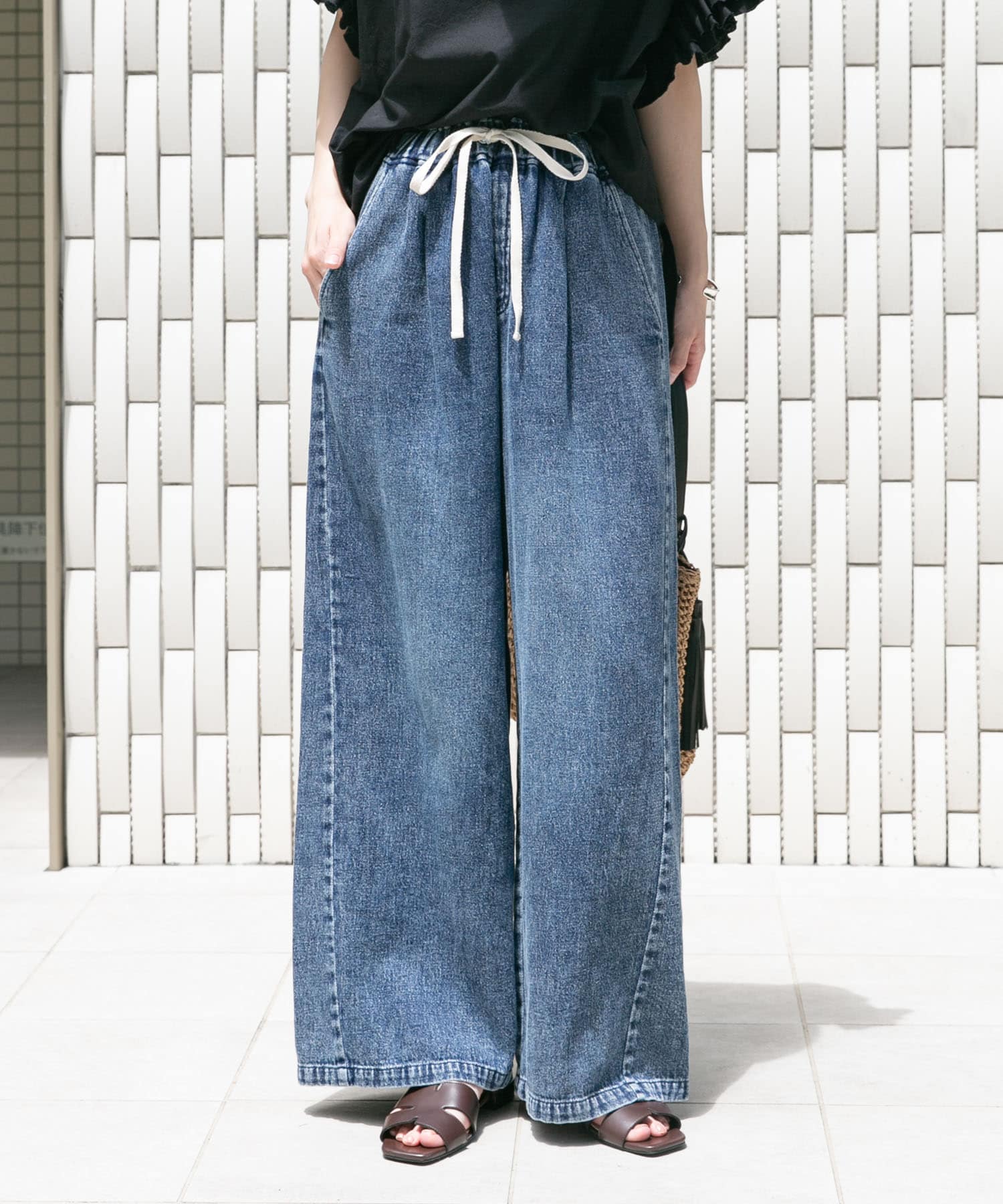 綿麻デニムパンツ