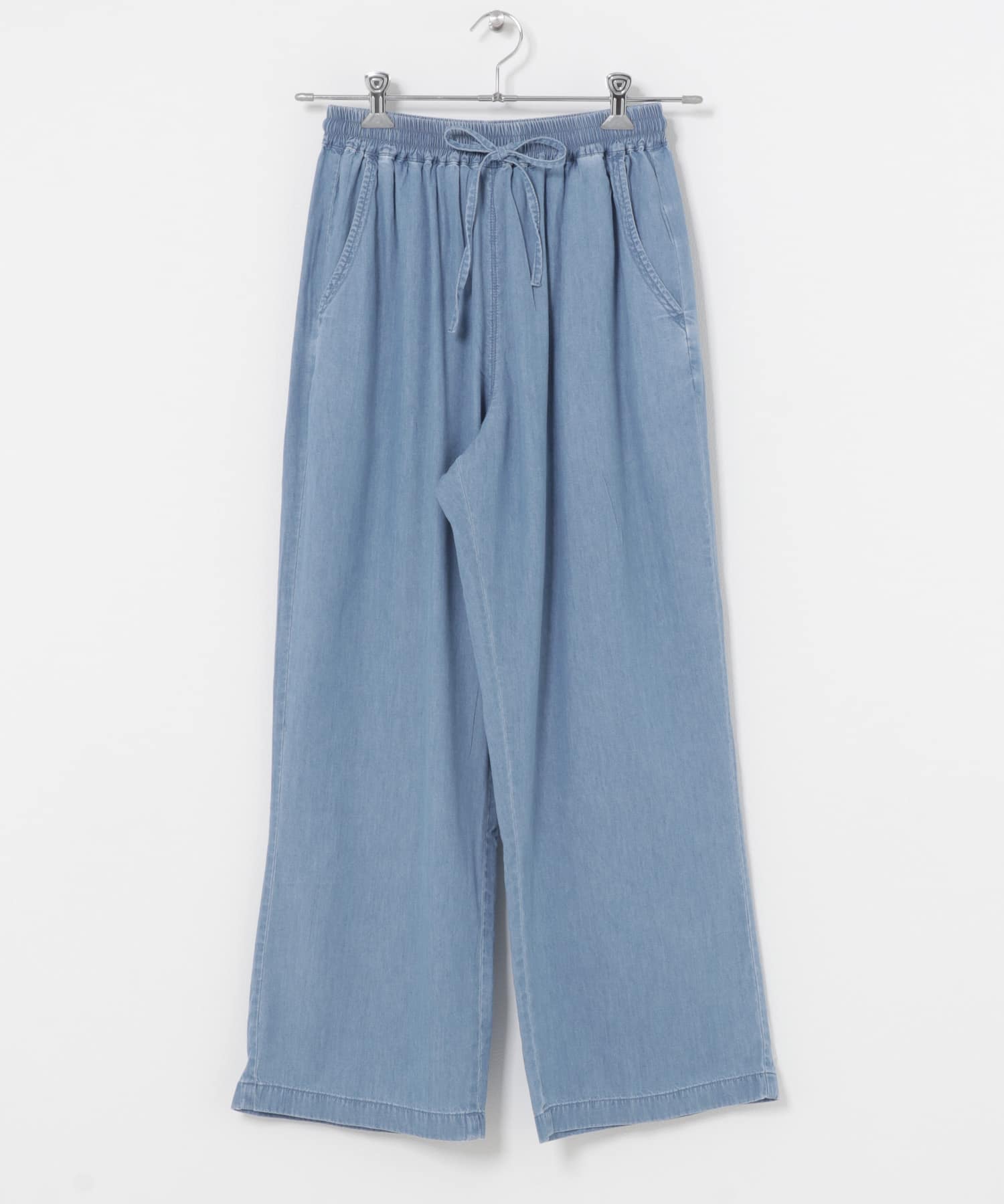 レーヨンデニムワイドパンツ BLU Free