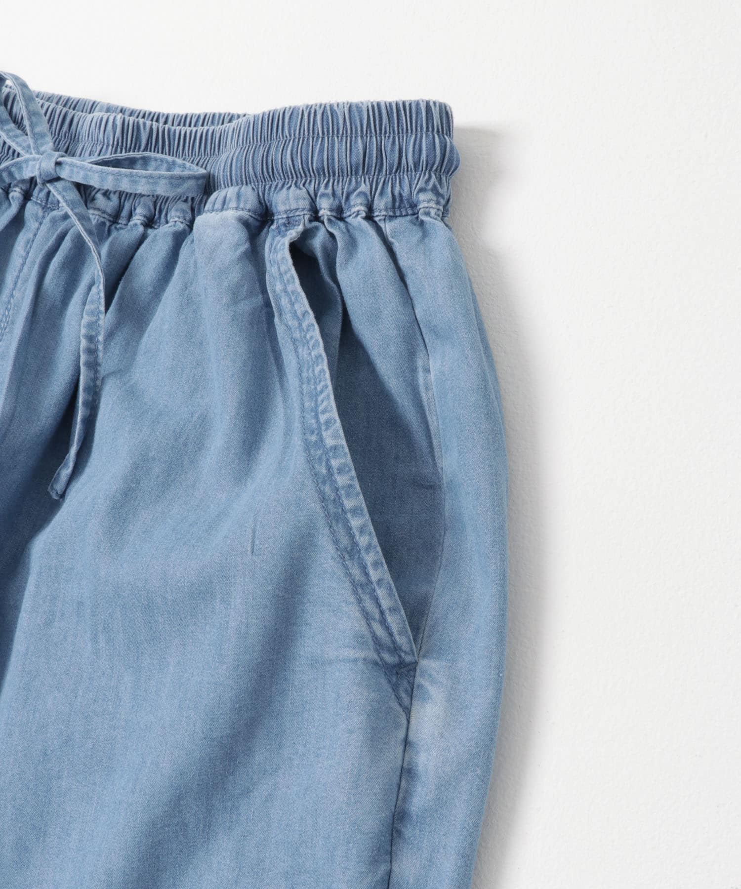 レーヨンデニムワイドパンツ BLU Free