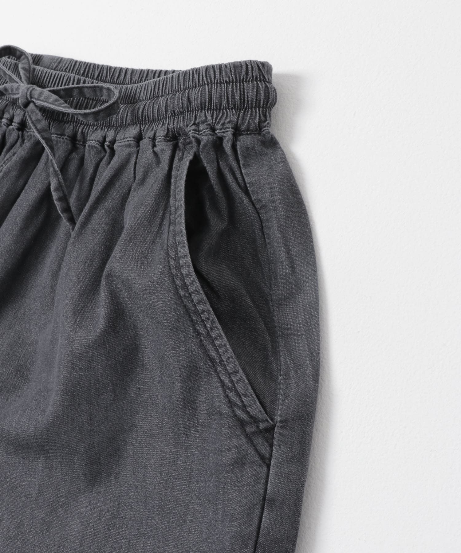 レーヨンデニムワイドパンツ BLK Free