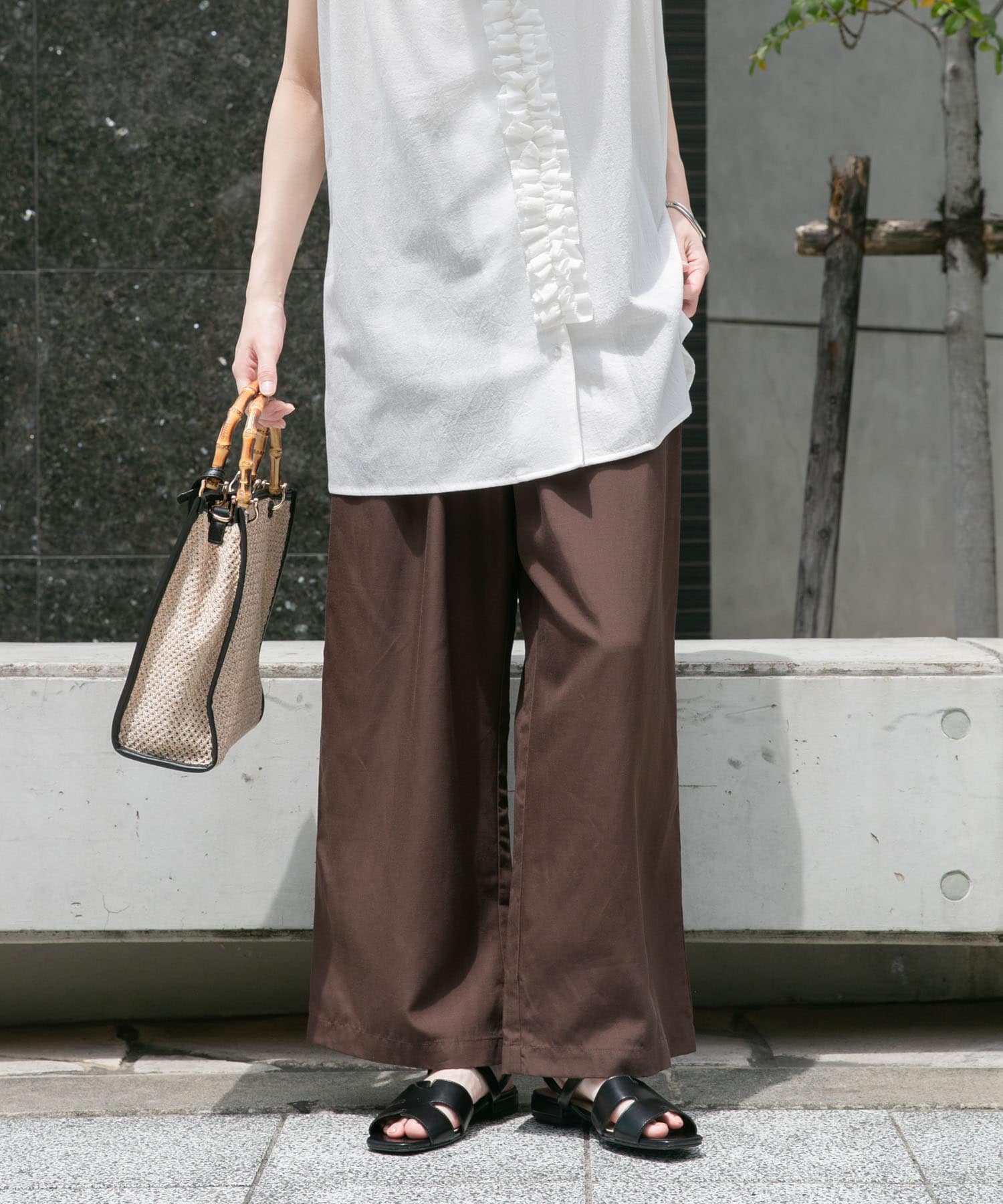 REFINED LINEN イージーパンツ